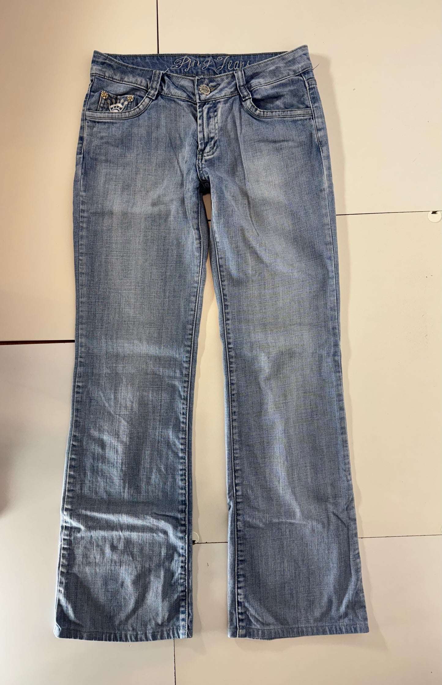 Lågmidjade jeans–stl: S