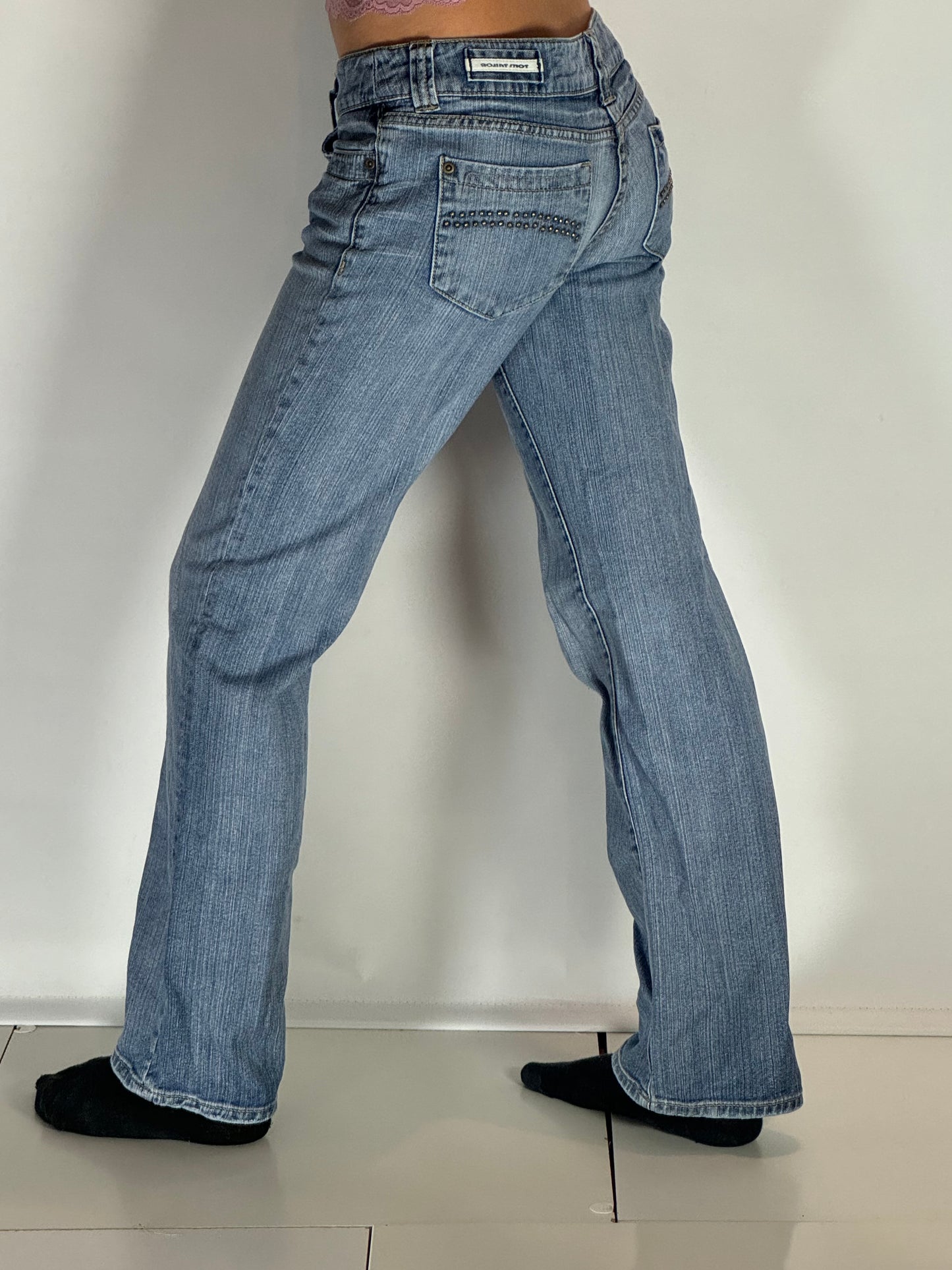 Lågmidjade jeans–stl: S