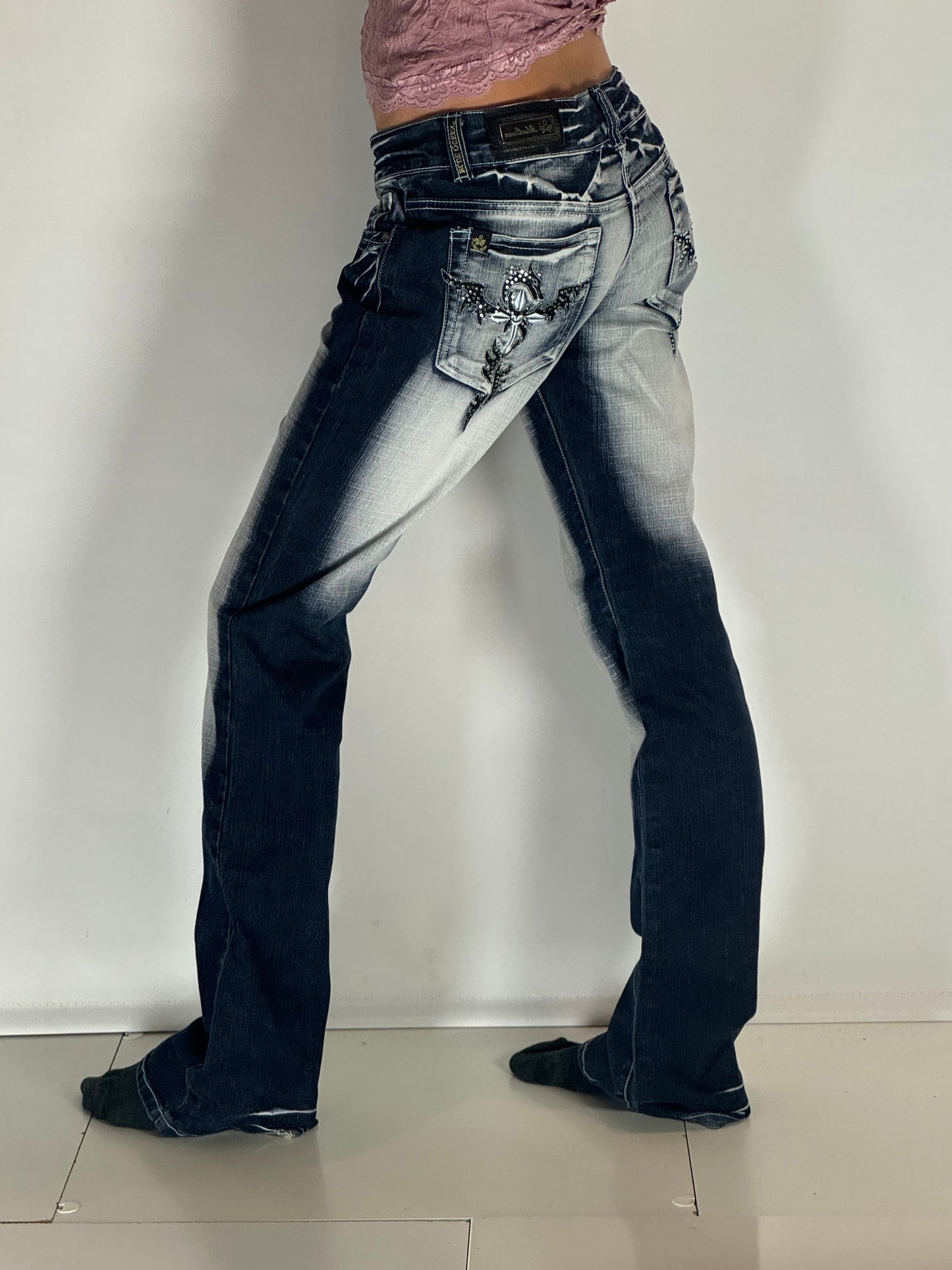 Lågmidjade jeans–stl: S