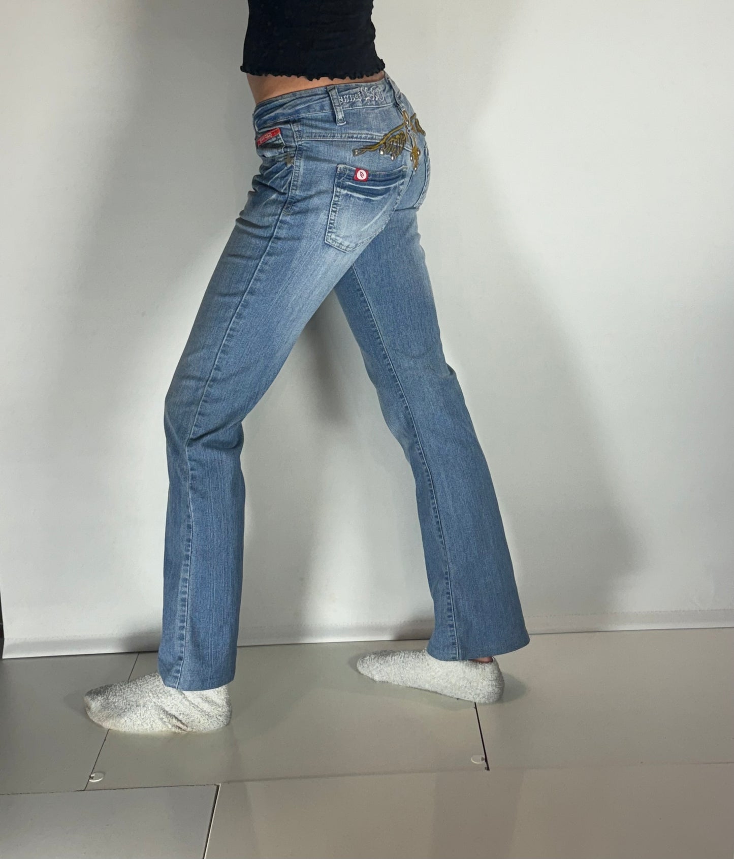 Lågmidjade jeans–stl: XS