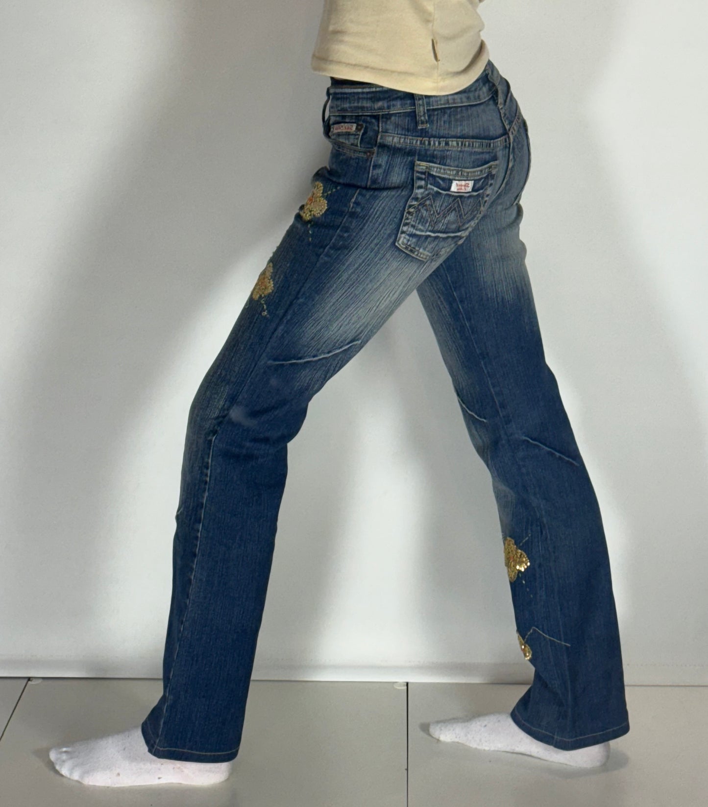 Lågmidjade jeans–stl: S