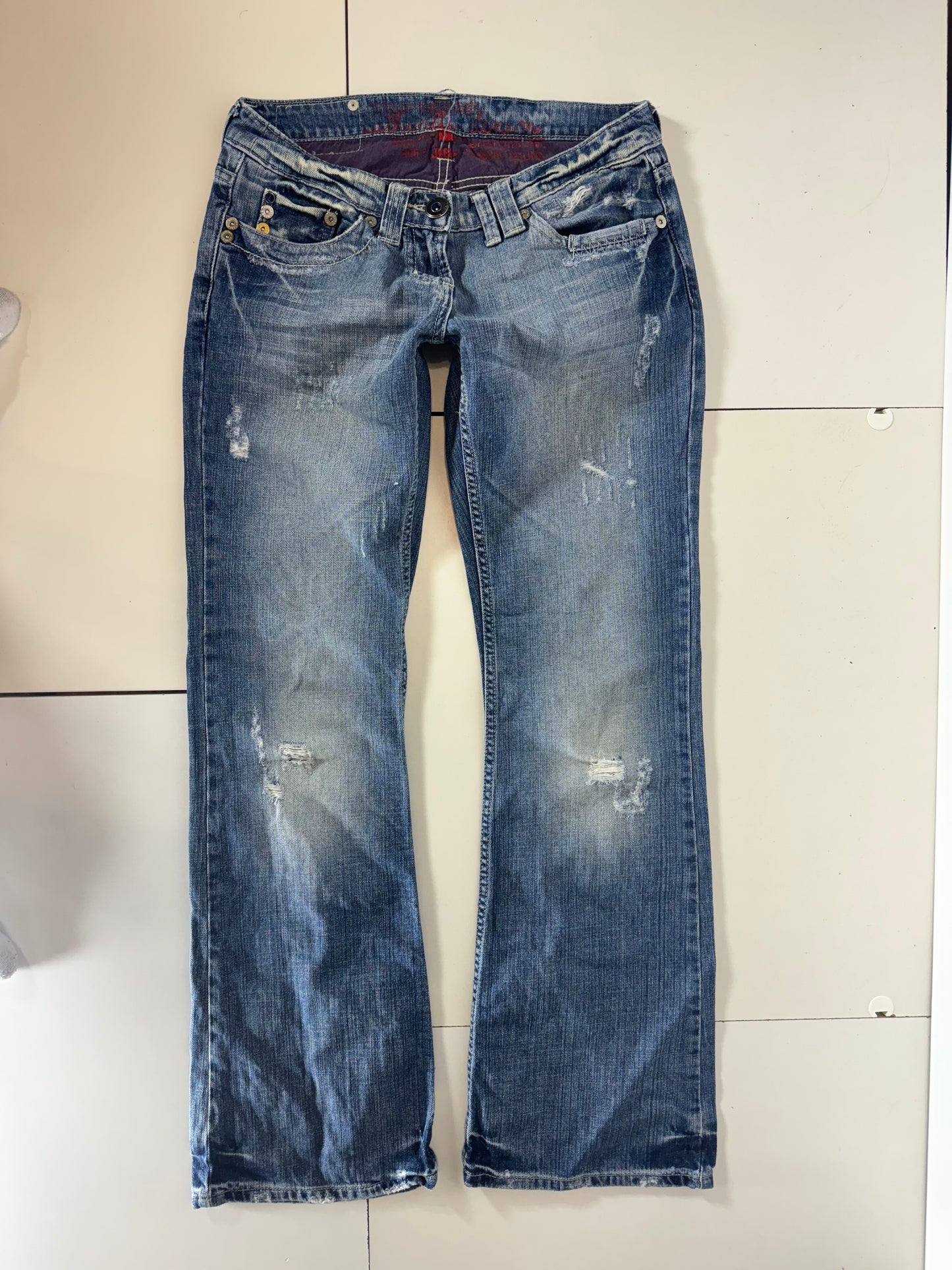 Lågmidjade jeans–stl: S