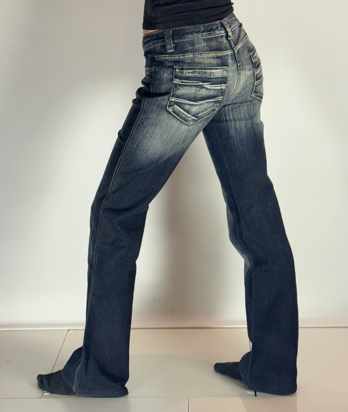 Lågmidjade jeans–stl: S