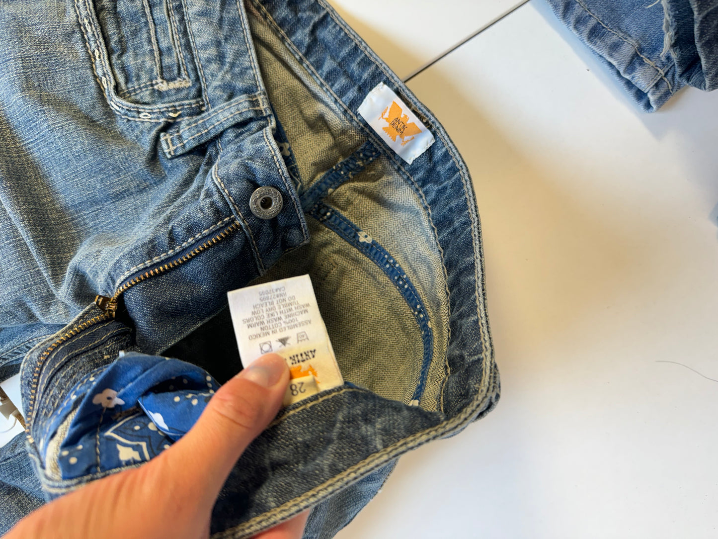 Lågmidjade jeans–stl: S