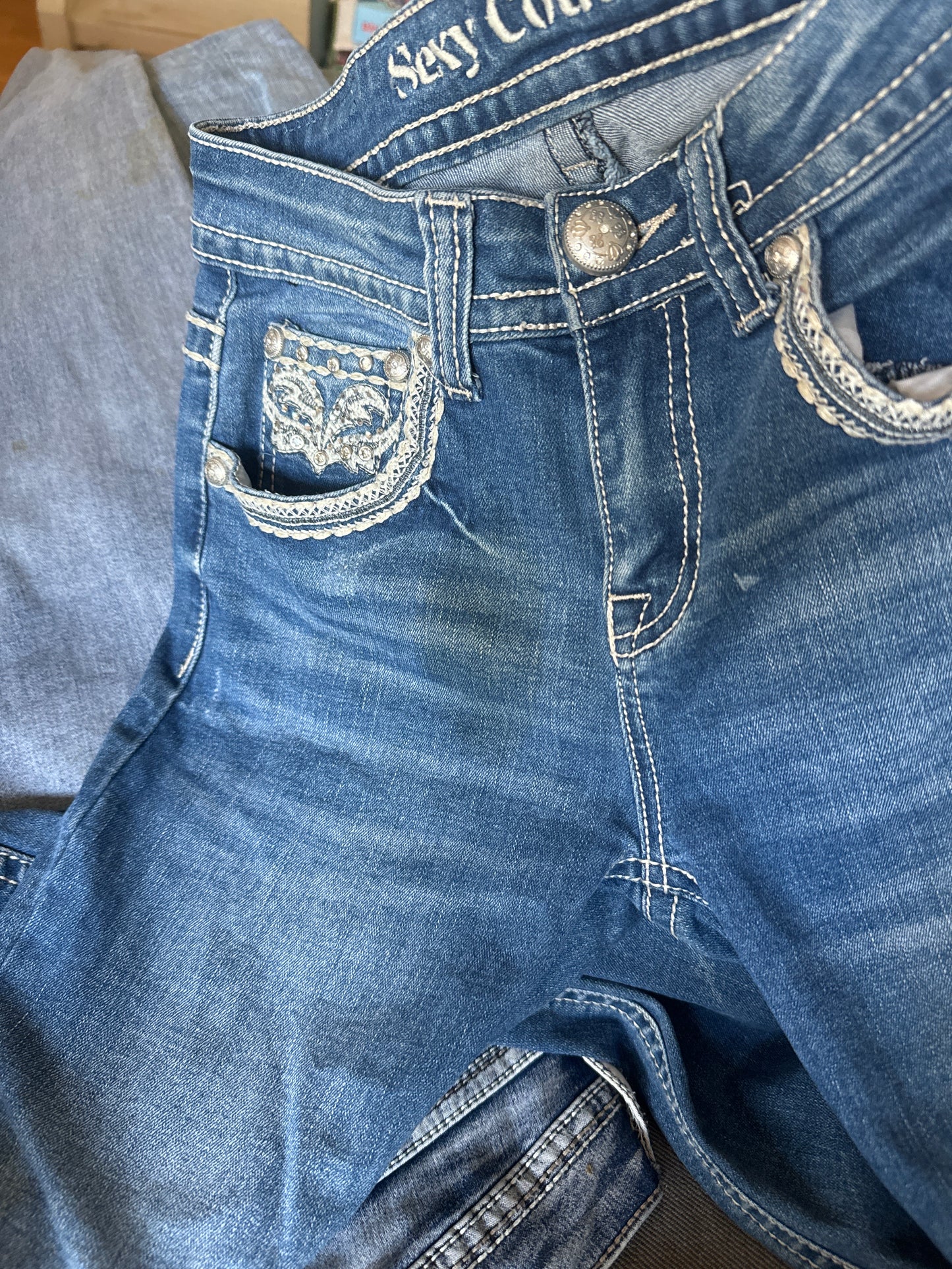 Utsvängda jeans stl: XXS