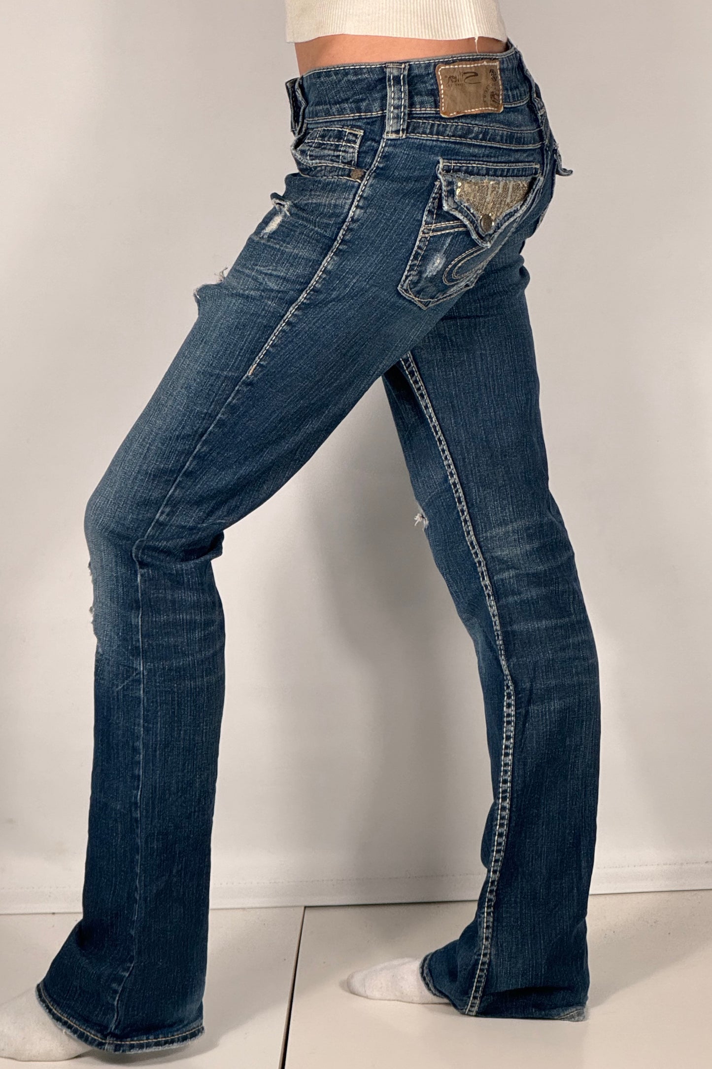 Lavtaljede jeans str: S