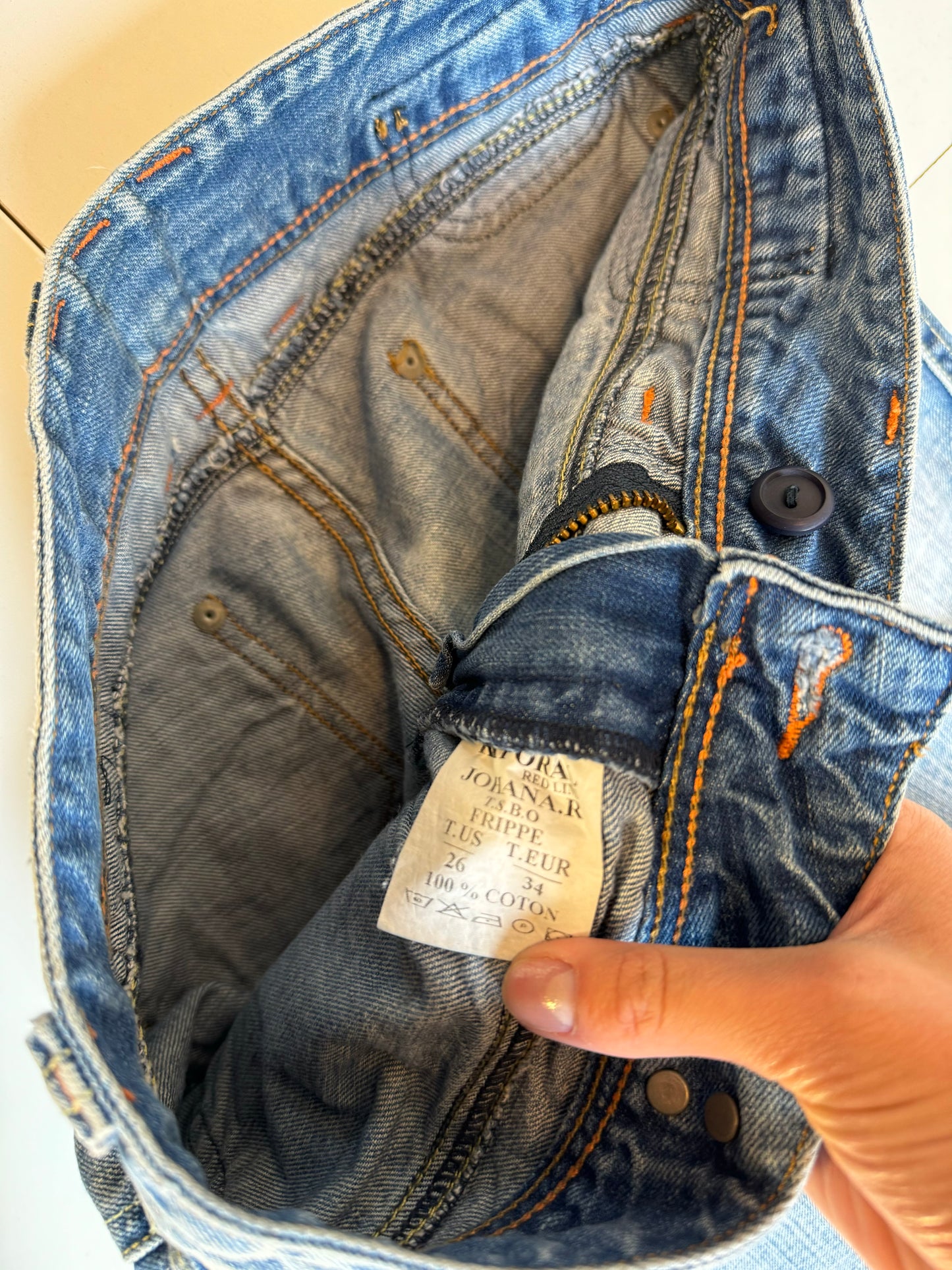 Lågmidjade jeans–stl: XS