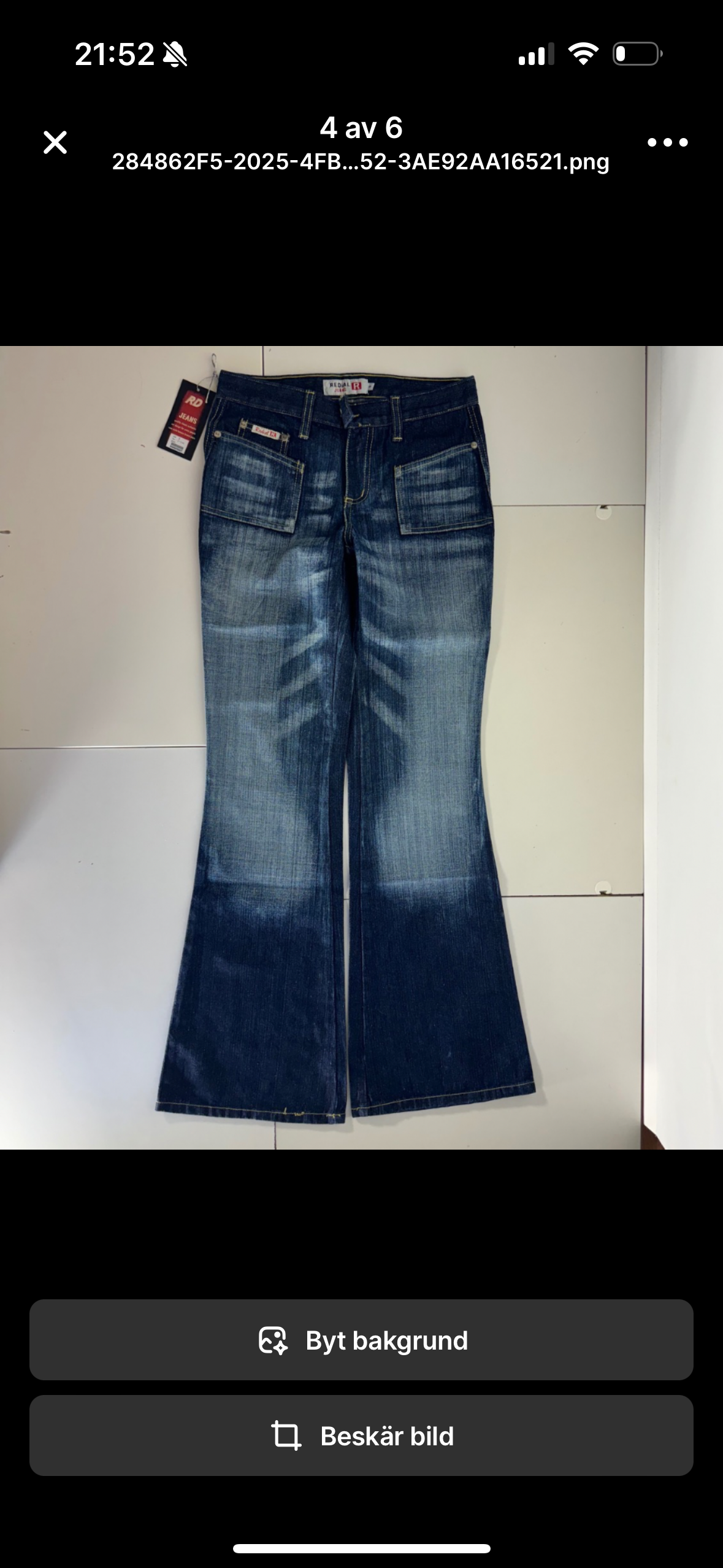 Utsvängda jeans–stl: XS