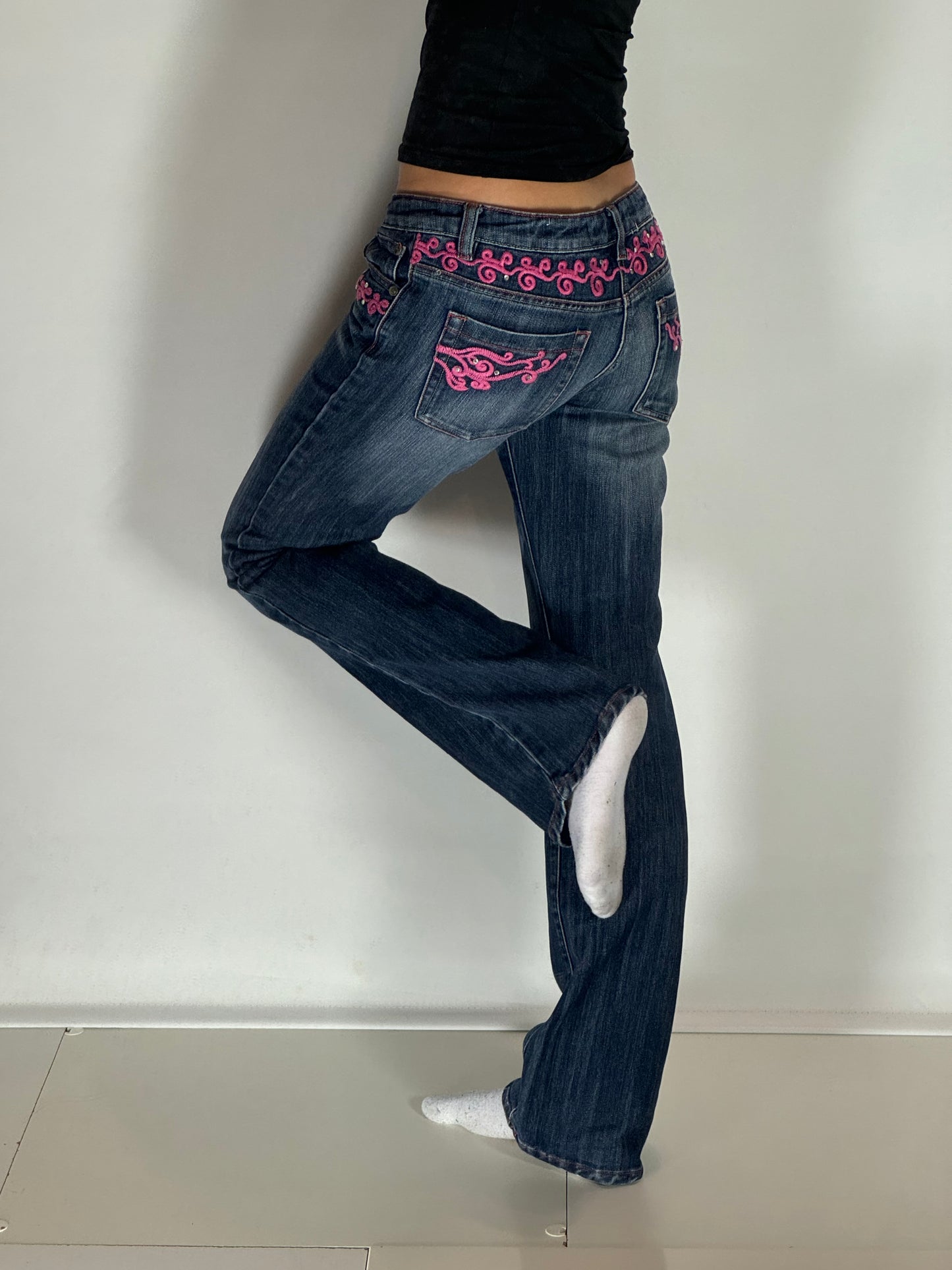 Lågmidjade jeans–stl: S
