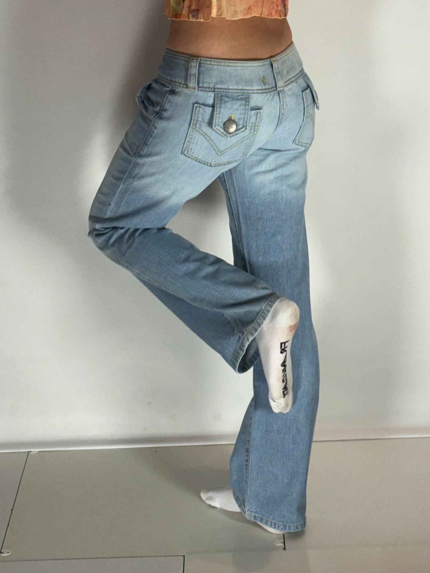 Lågmidjade jeans–stl: S