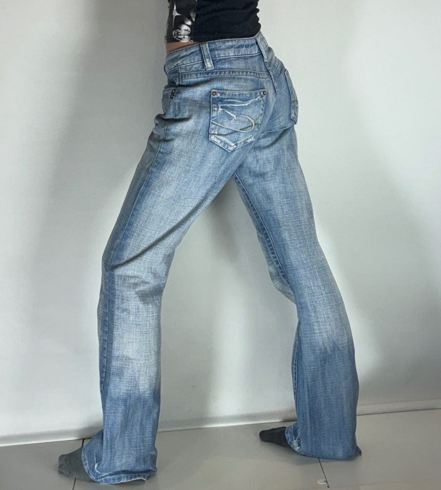 Lågmidjade jeans–stl: S