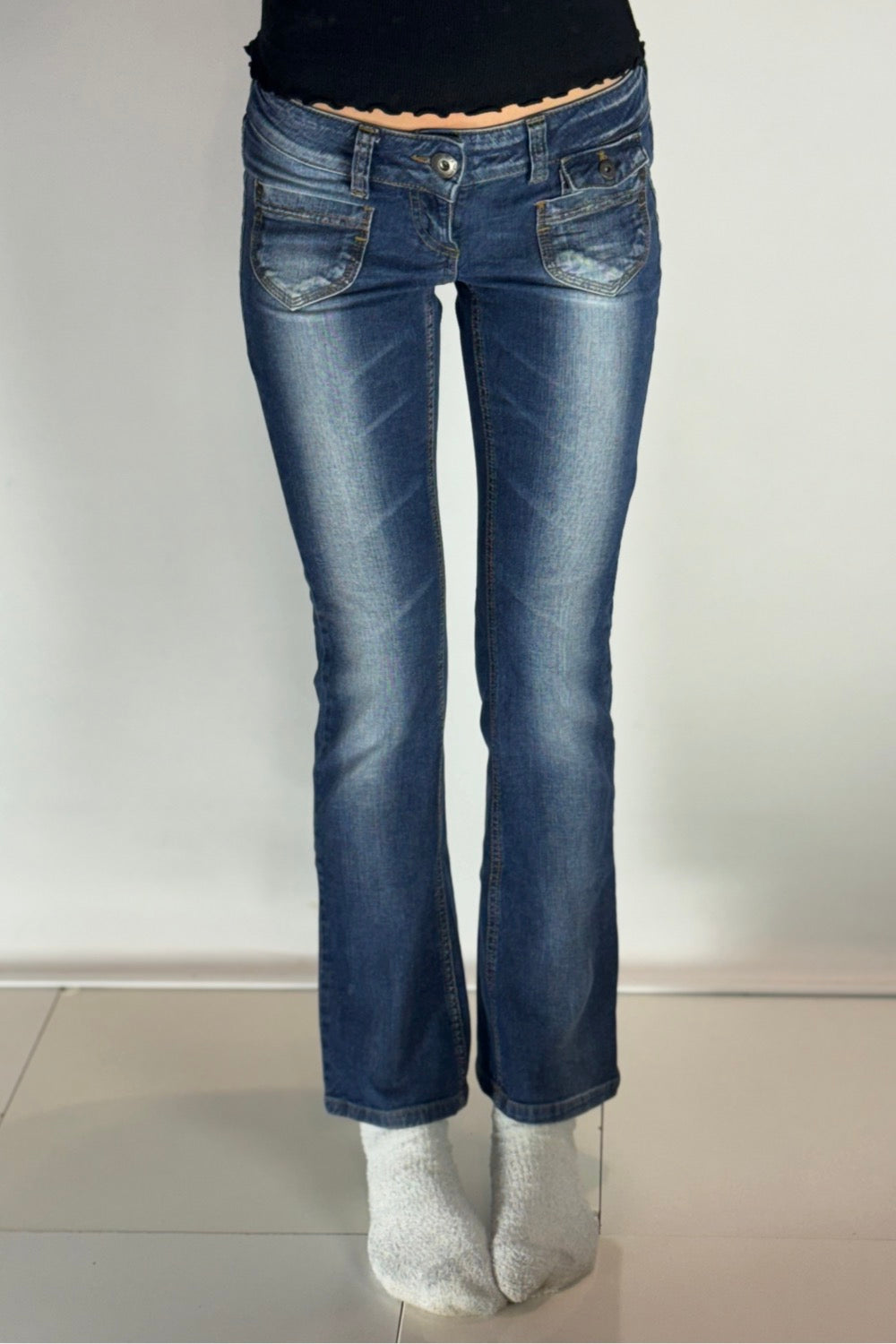 Lågmidjade jeans–stl: XS
