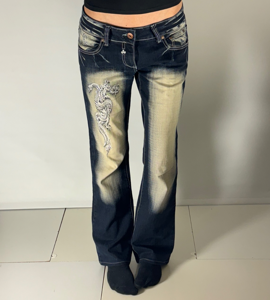 Lågmidjade jeans–stl: M