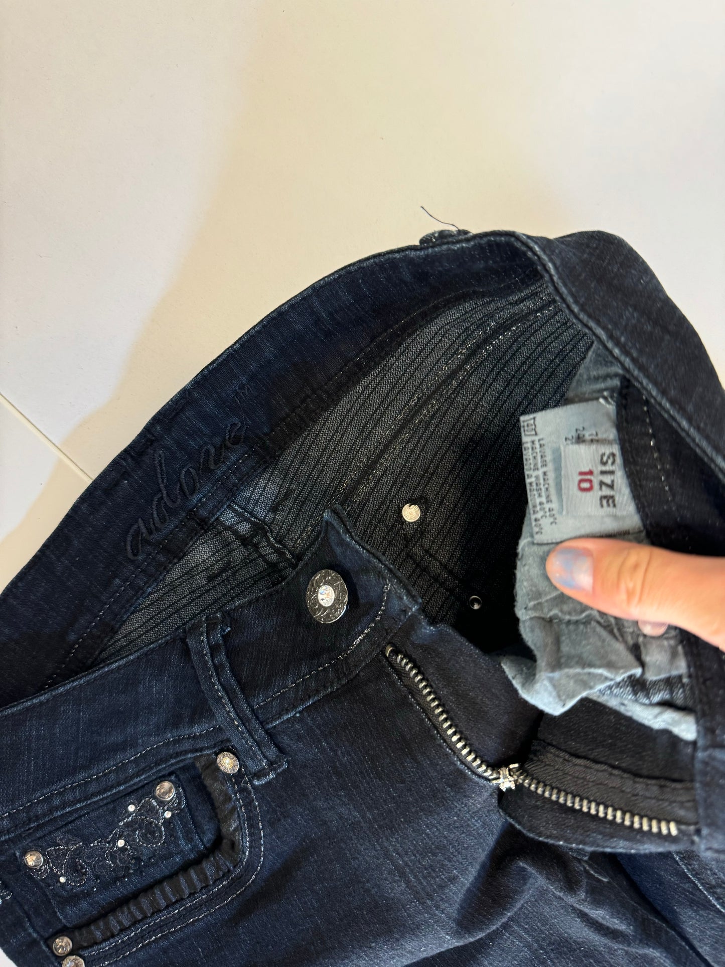 Lågmidjade jeans–stl: S