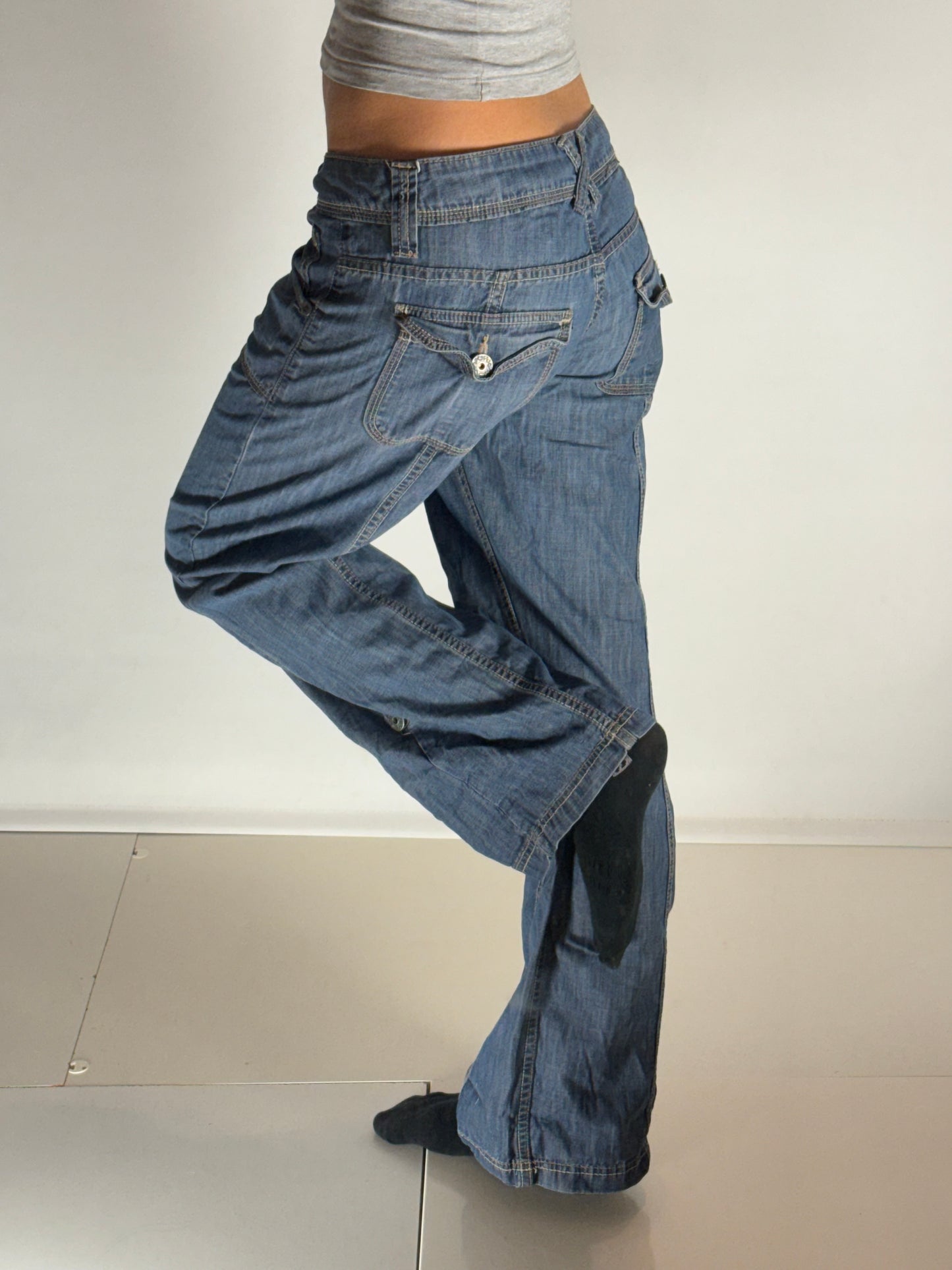 Lågmidjade jeans–stl: S
