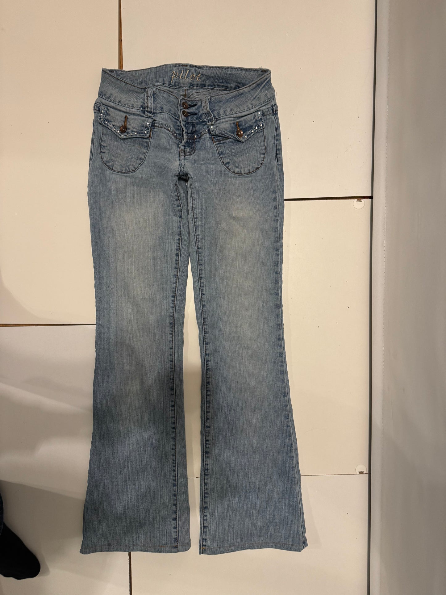 Lågmidjade jeans–stl: XS