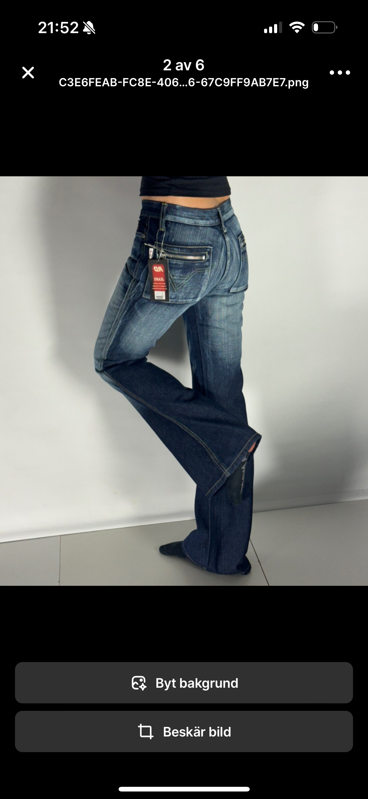Utsvängda jeans–stl: XS