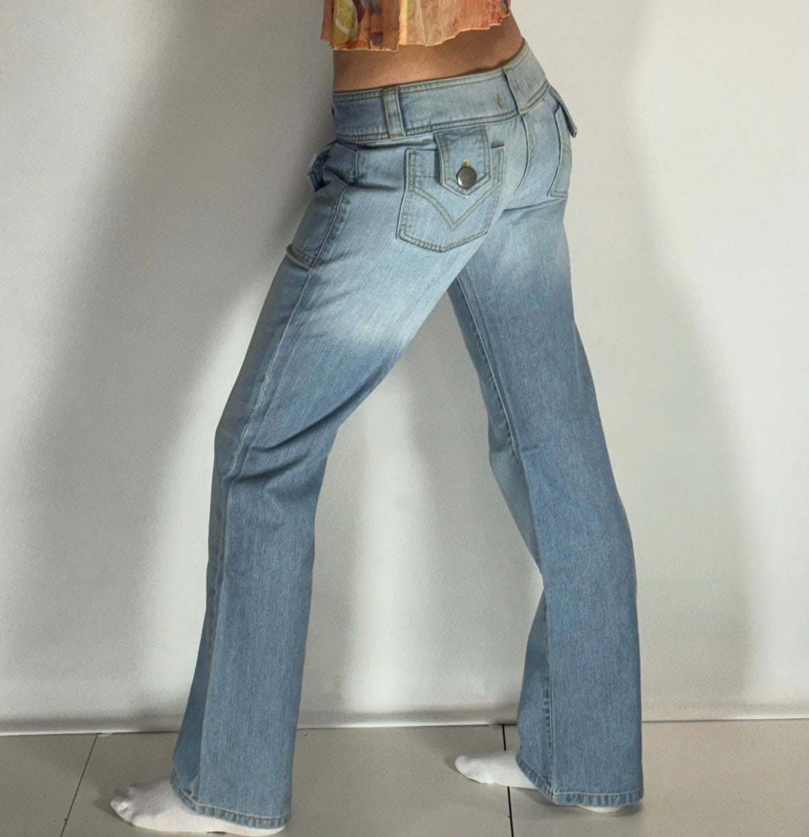 Lågmidjade jeans–stl: S