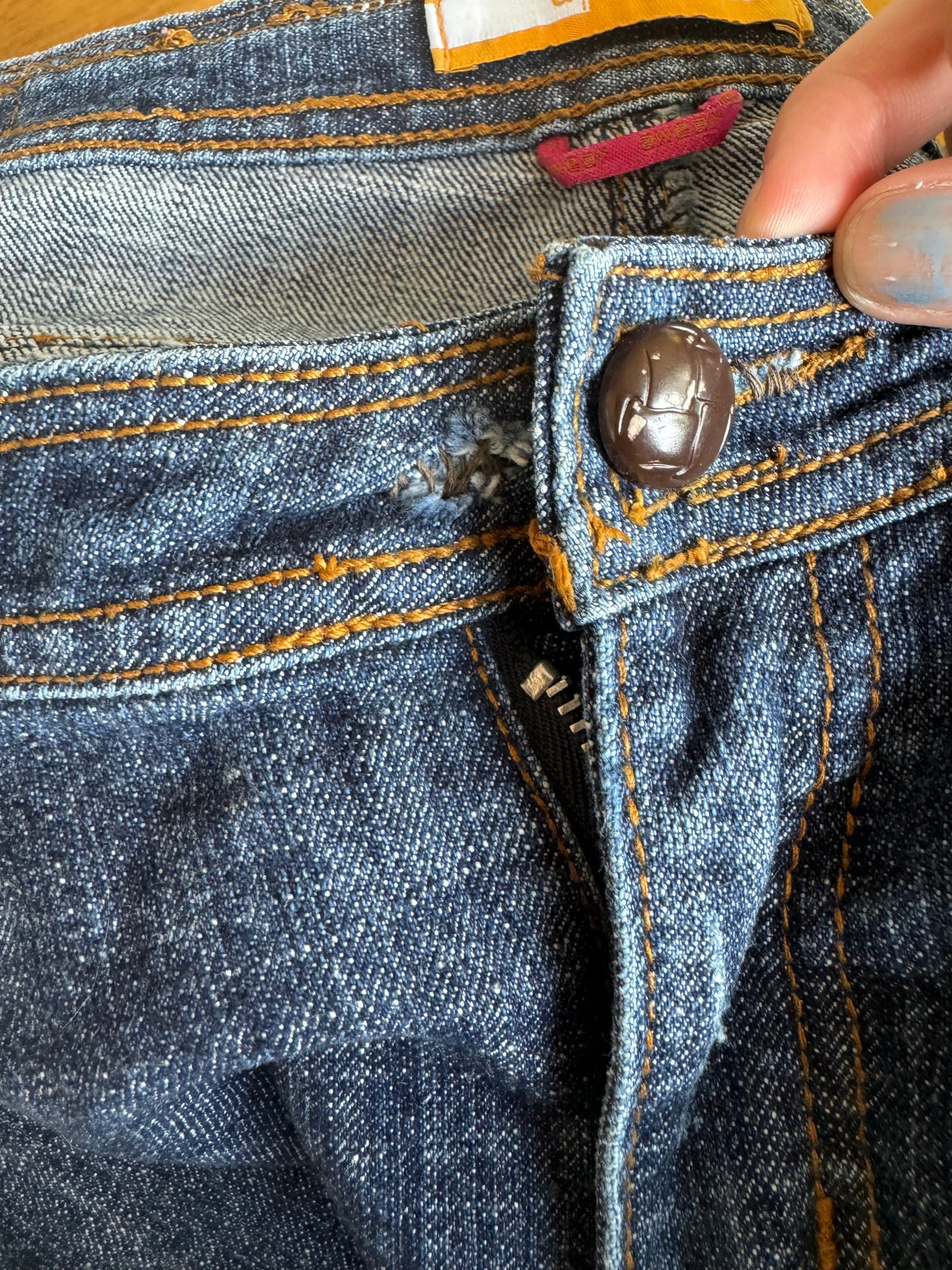 Lågmidjade jeans–stl: S