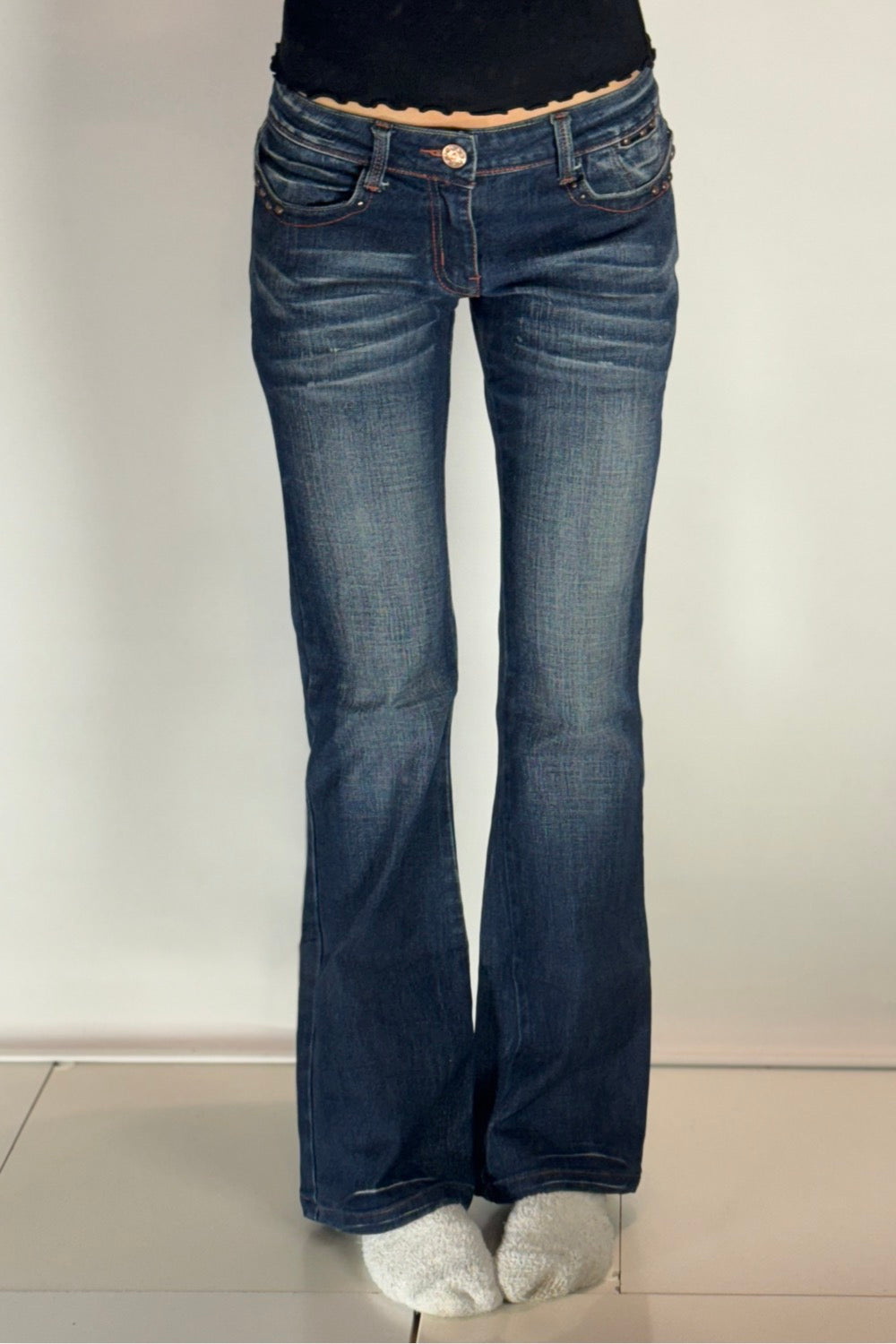 Lågmidjade jeans–stl: S