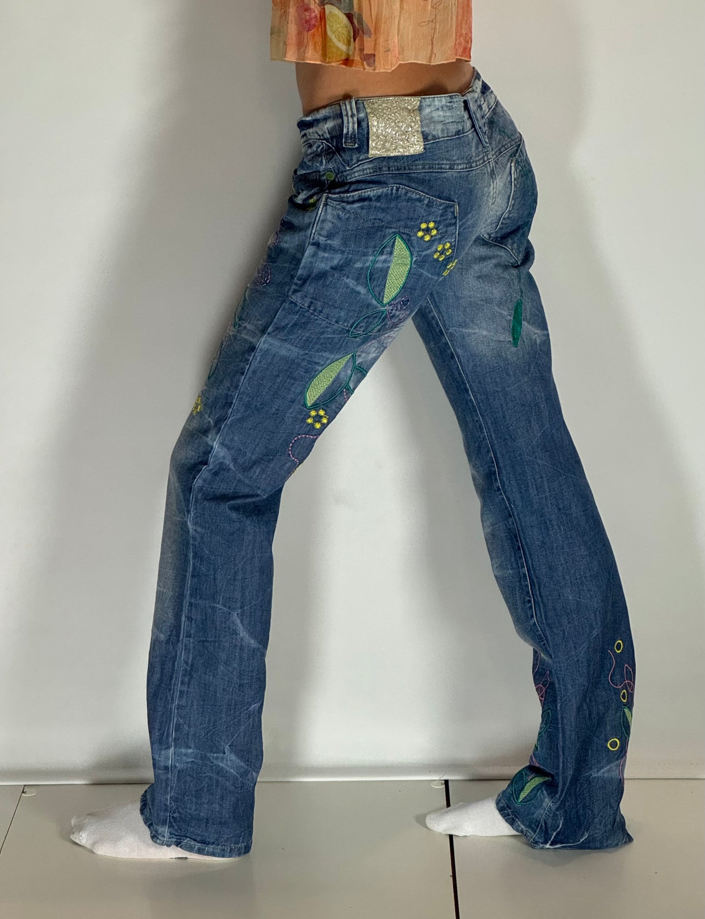 Lågmidjade jeans–stl: S