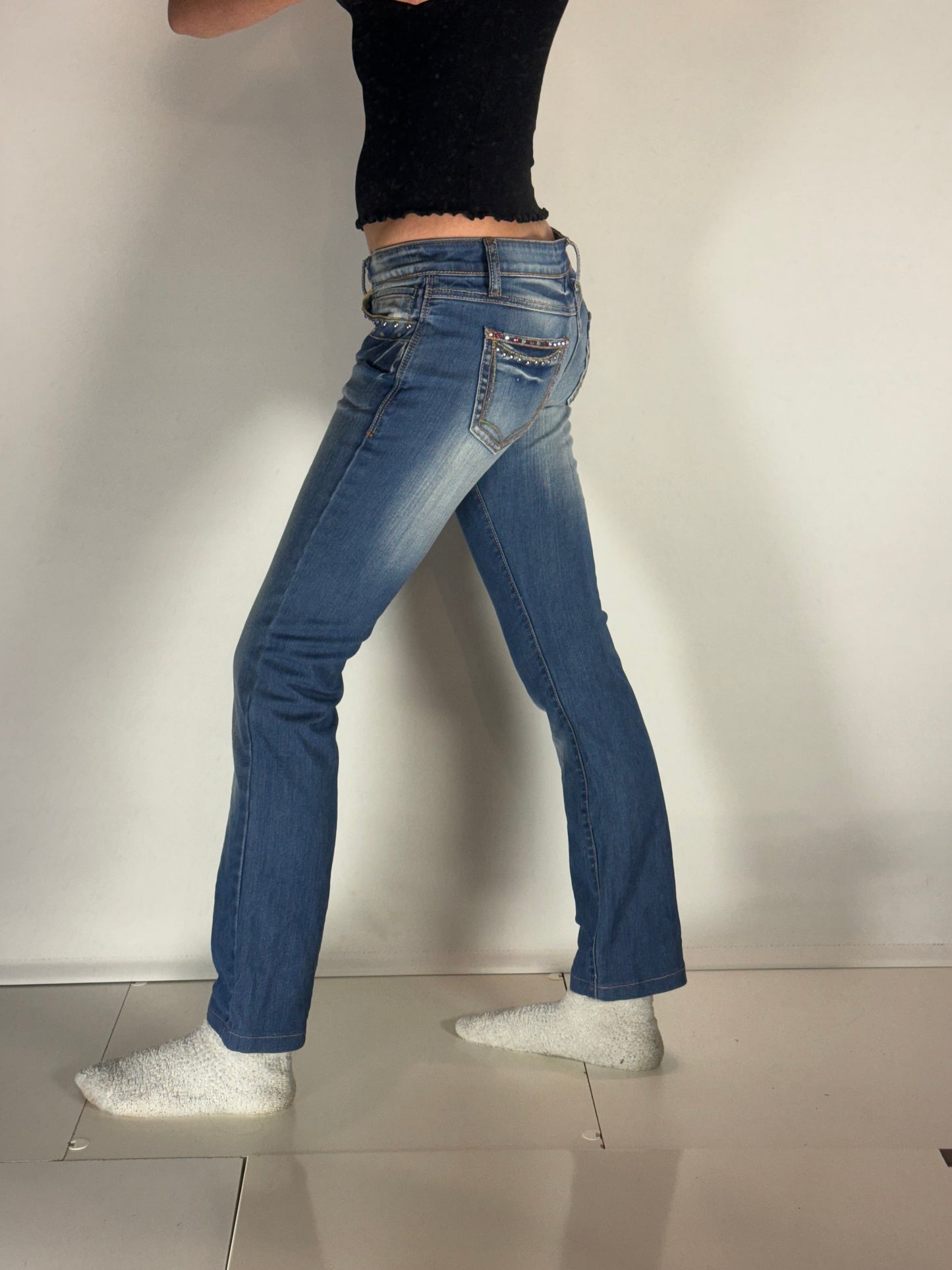 Lågmidjade jeans–stl: XS