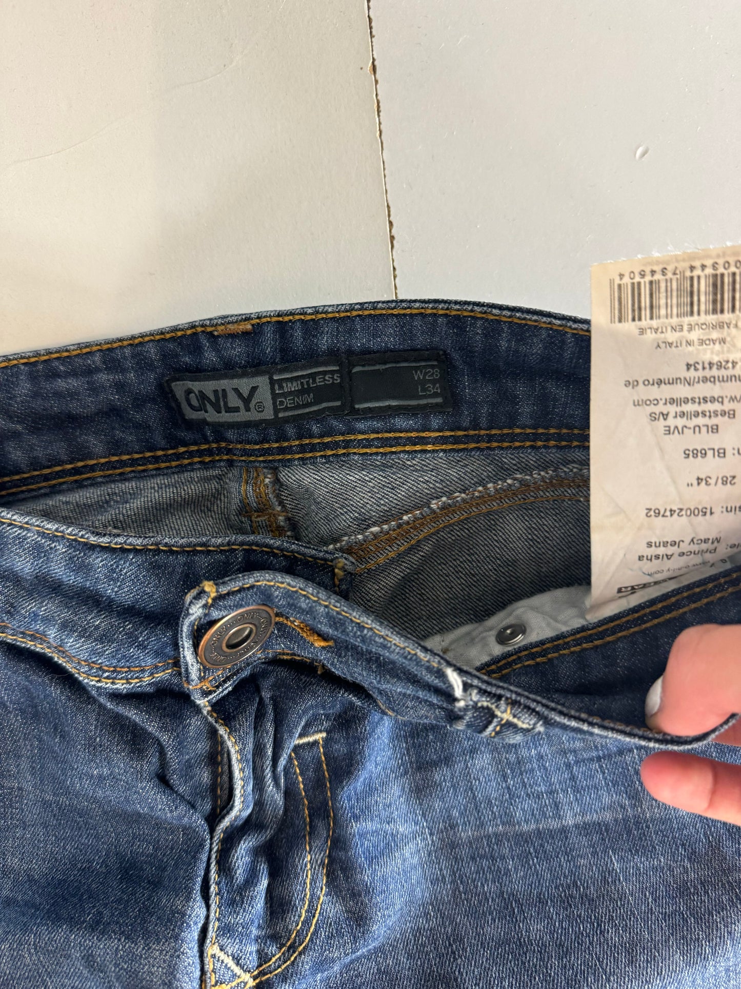 Lågmidjade jeans–stl: XS