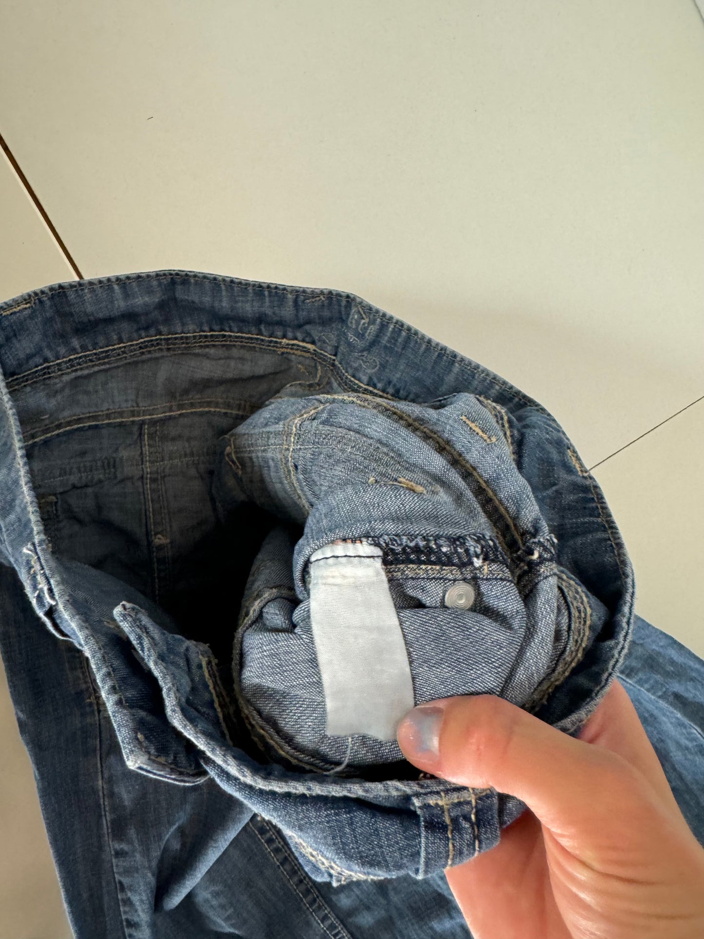 Lågmidjade jeans–stl: S
