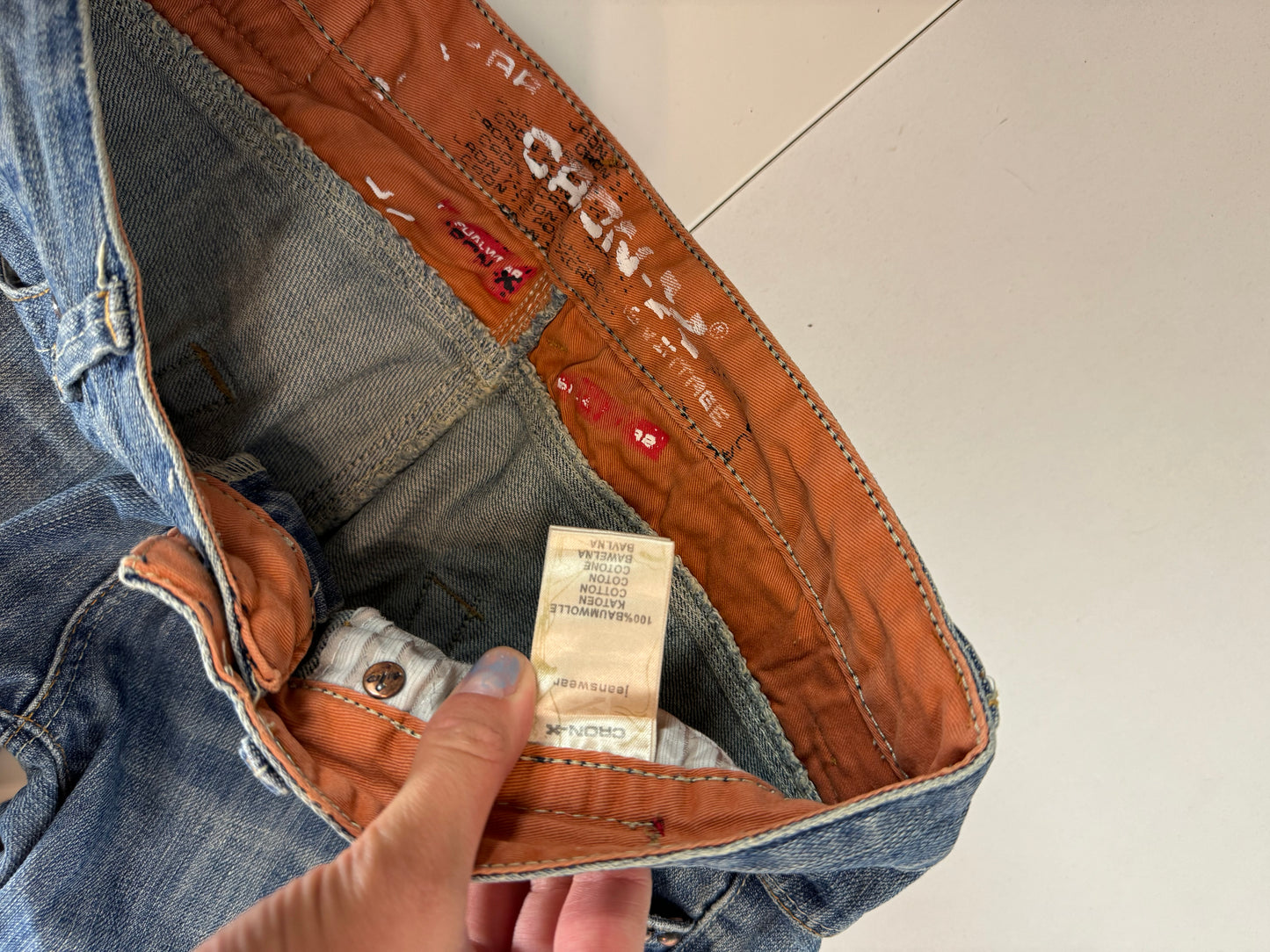 Lågmidjade jeans–stl: XS