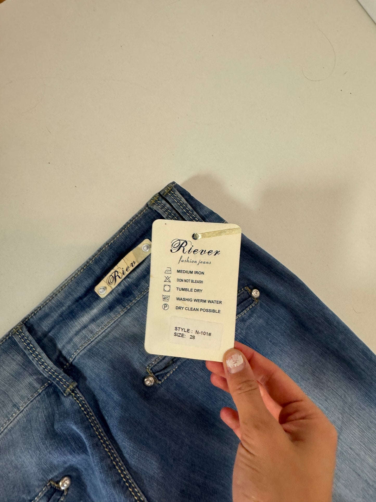 Lågmidjade jeans–stl: S