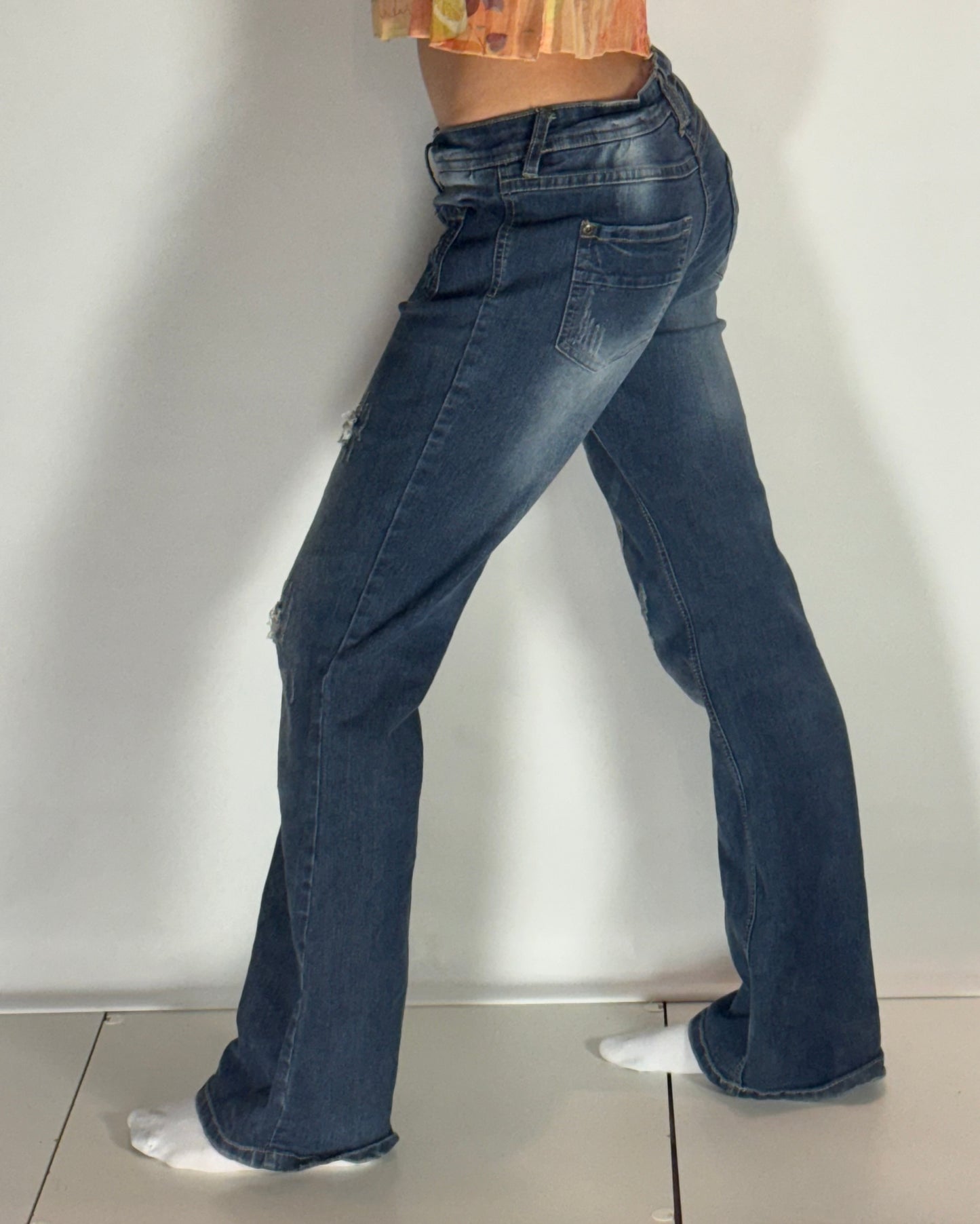 Lågmidjade jeans–stl: S