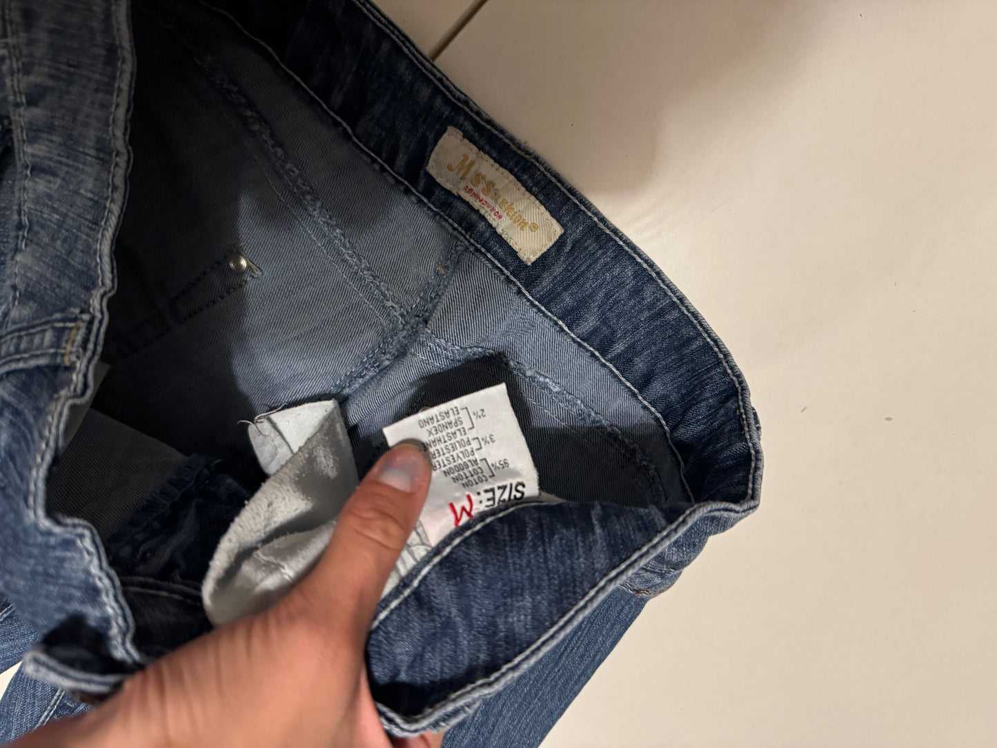 Lågmidjade jeans–stl: S