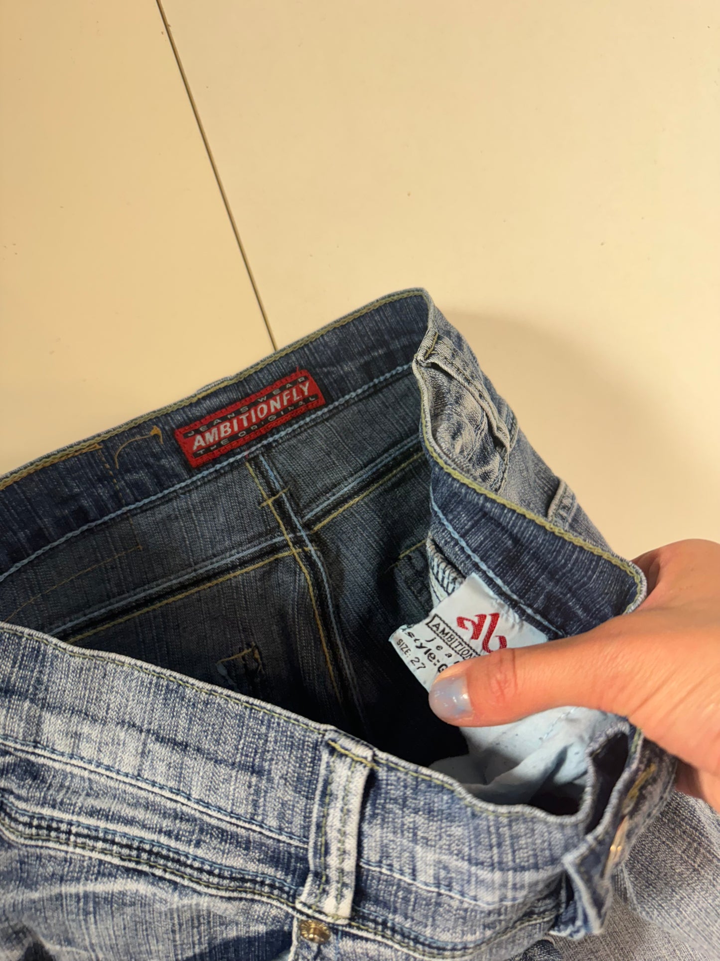 Lågmidjade jeans–stl: XS