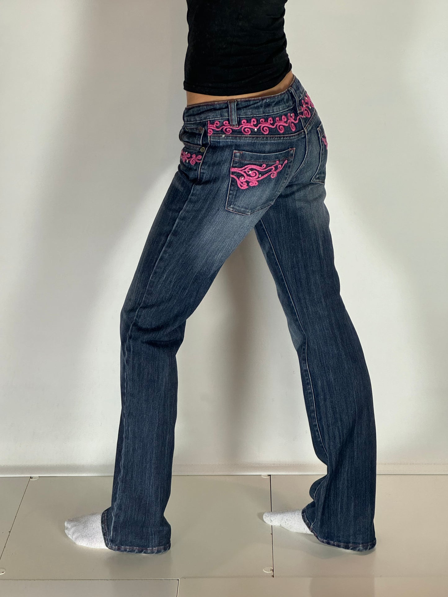 Lågmidjade jeans–stl: S