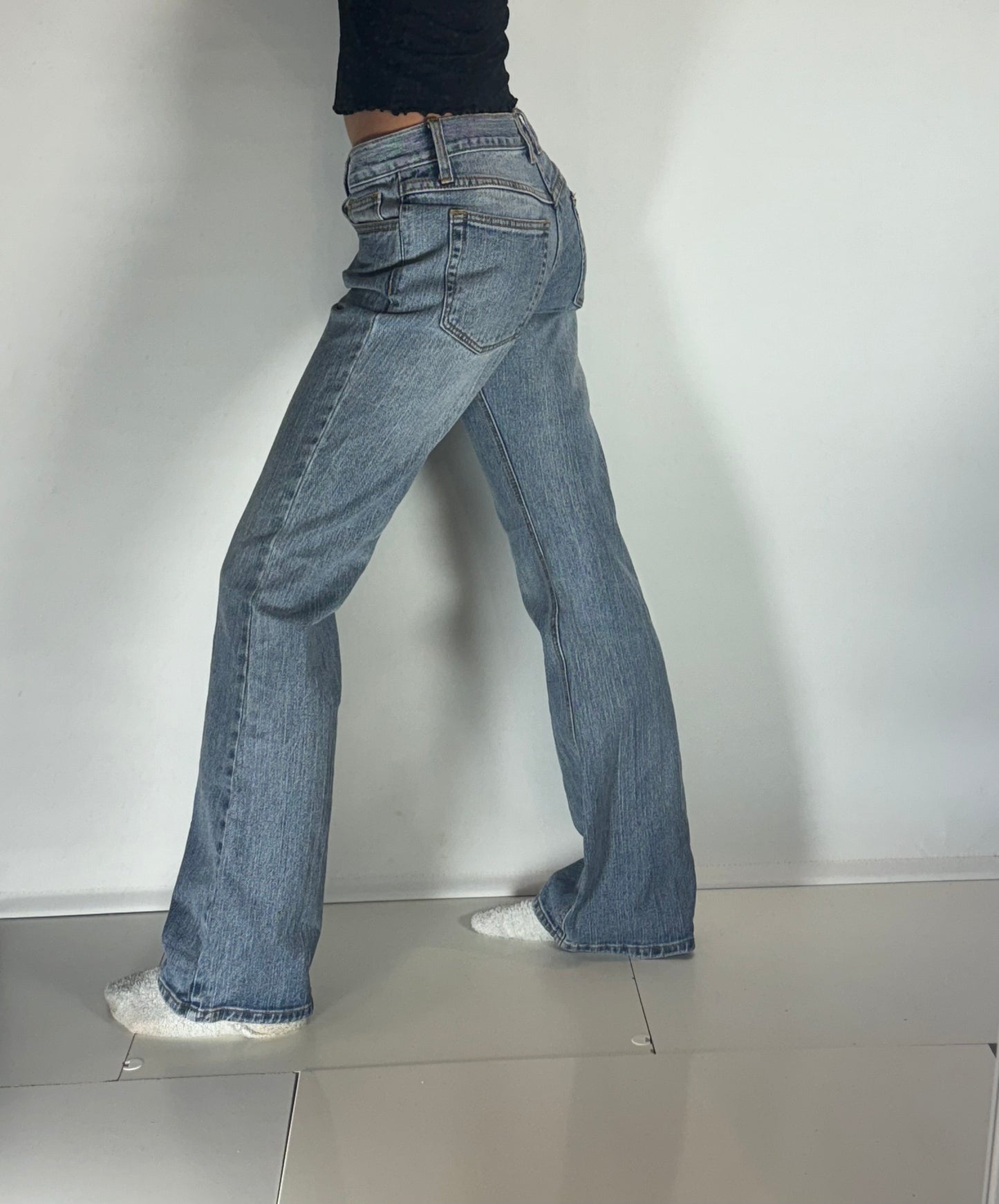 Lågmidjade jeans–stl: S