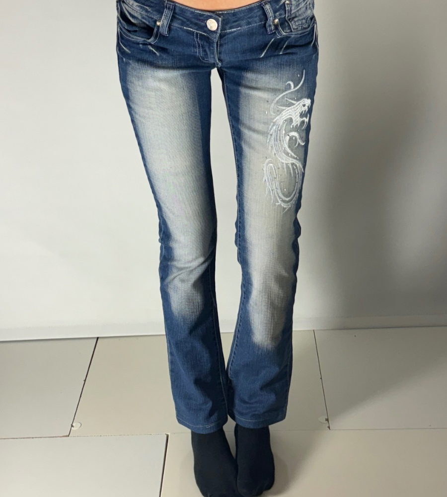Lågmidjade jeans–stl: S