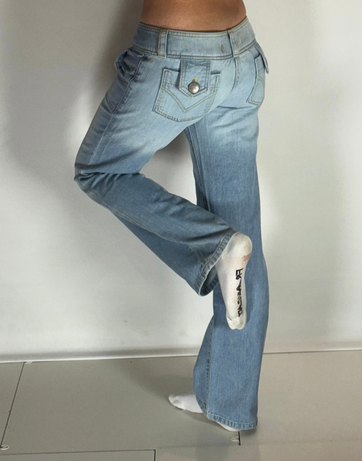 Lågmidjade jeans–stl: S