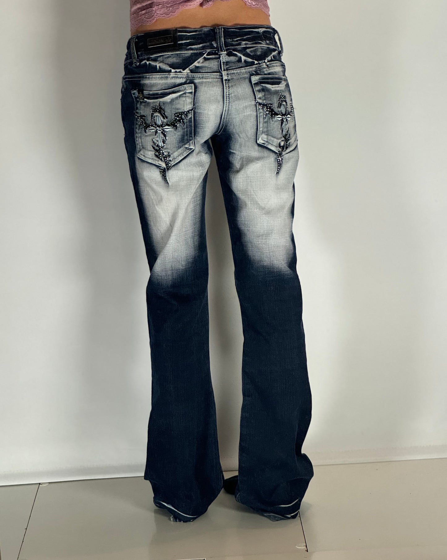 Lågmidjade jeans–stl: S