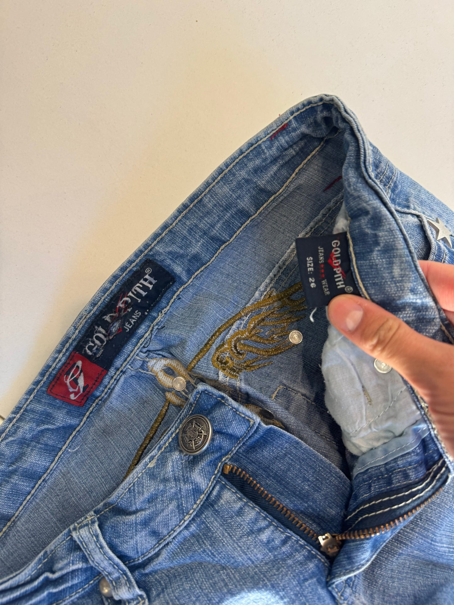 Lågmidjade jeans–stl: XS