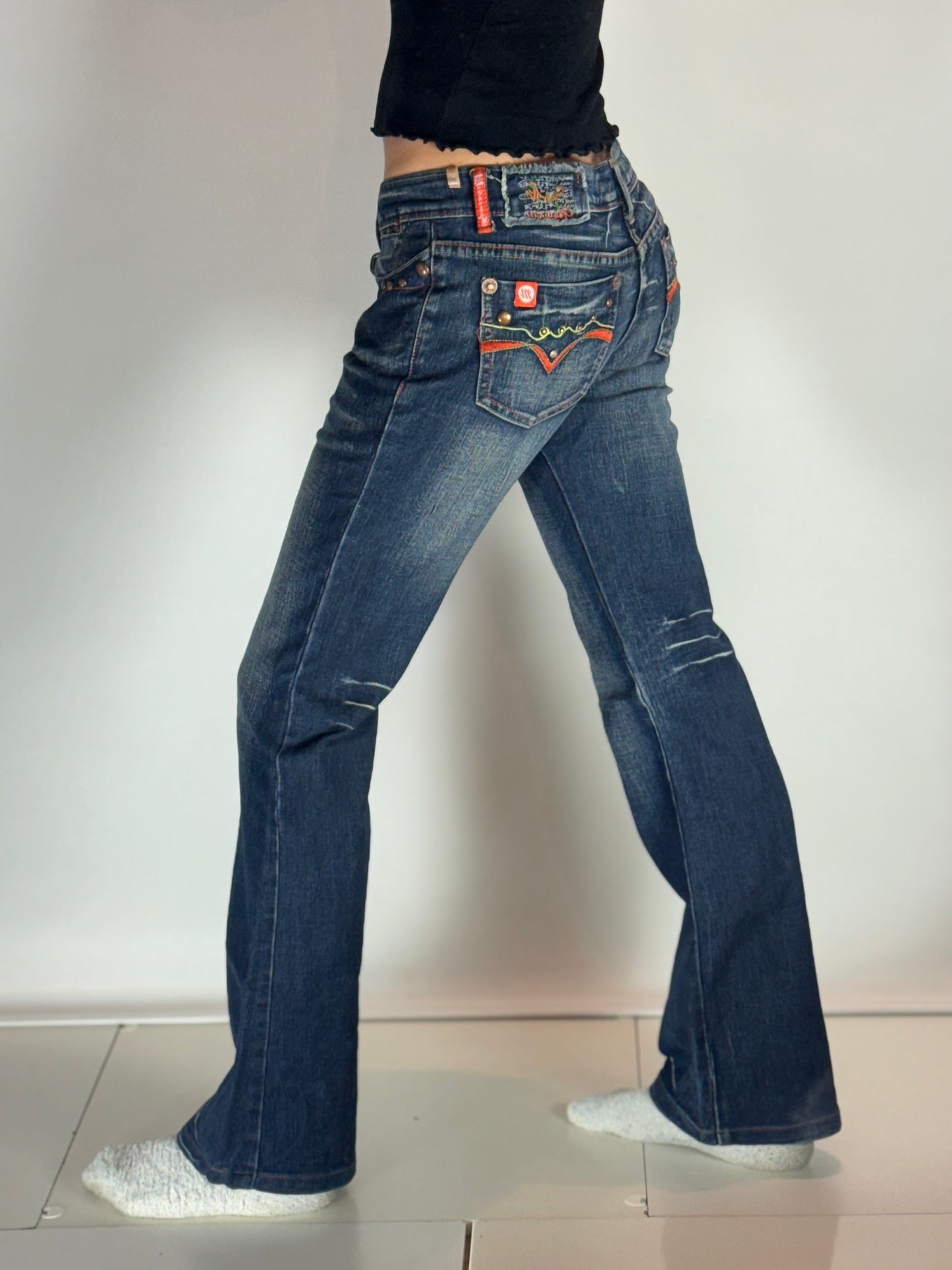 Lågmidjade jeans–stl: S