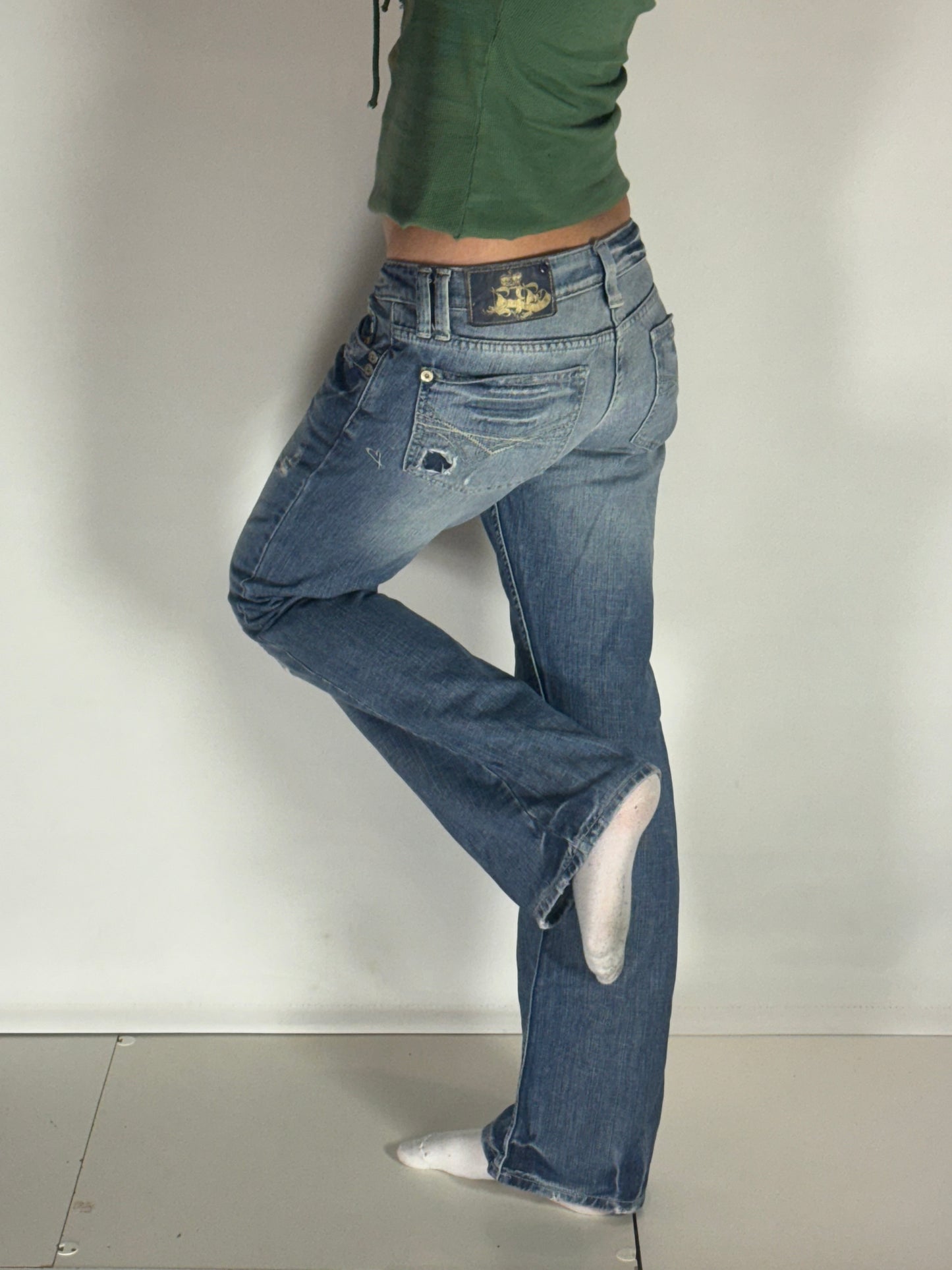 Lågmidjade jeans–stl: S