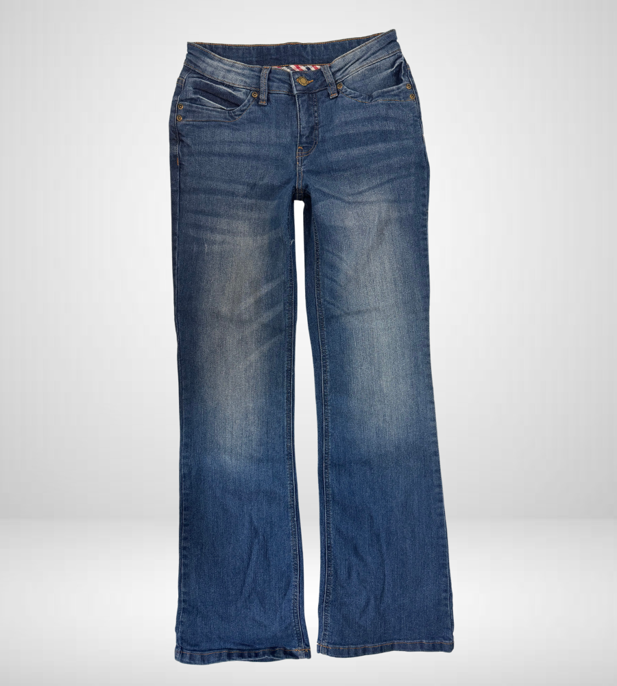 Utsvängda jeans–stl: S