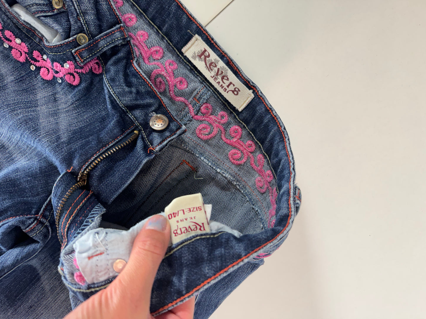 Lågmidjade jeans–stl: S