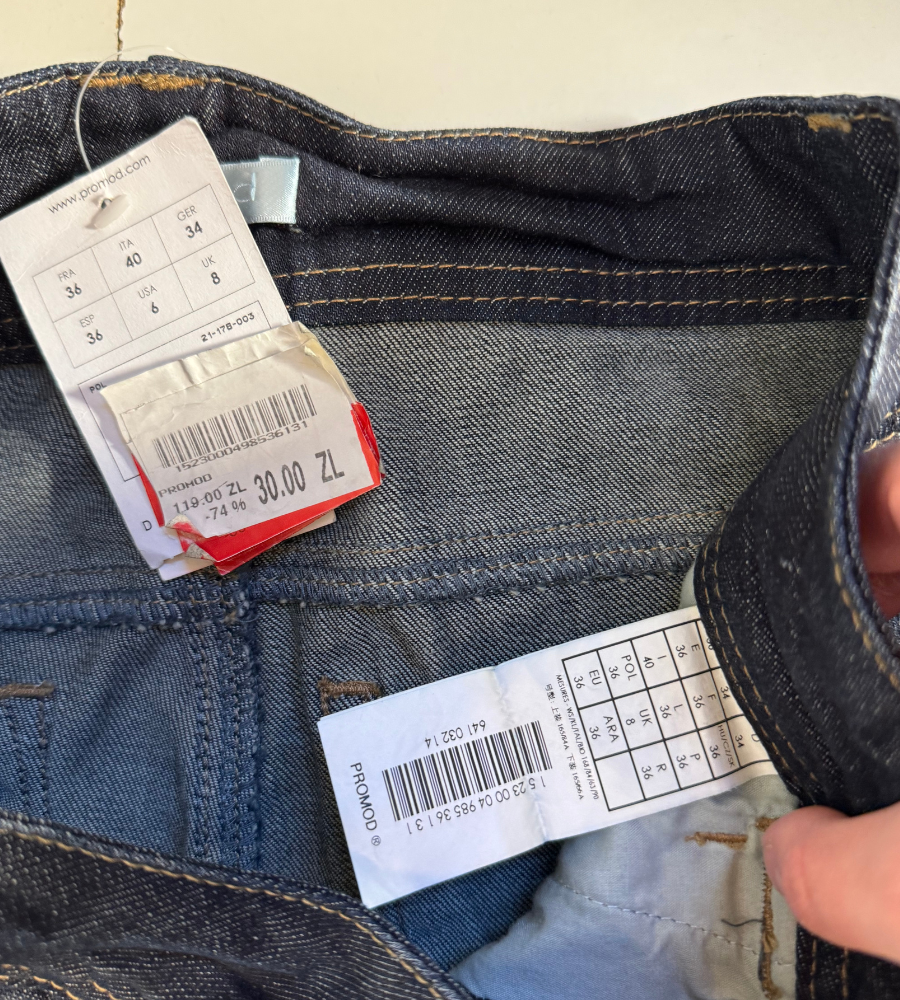 Lågmidjade jeans–stl: S