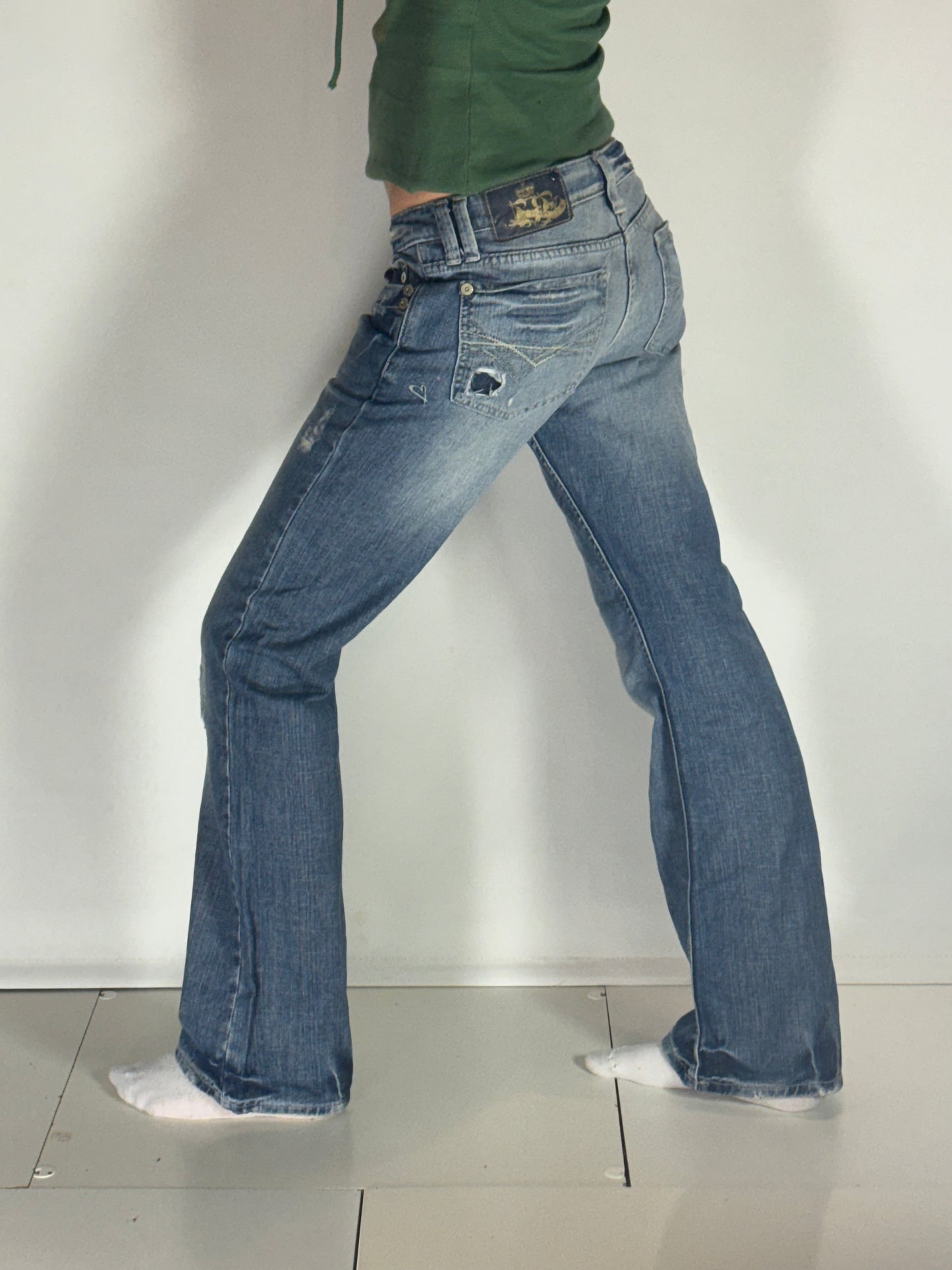 Lågmidjade jeans–stl: S