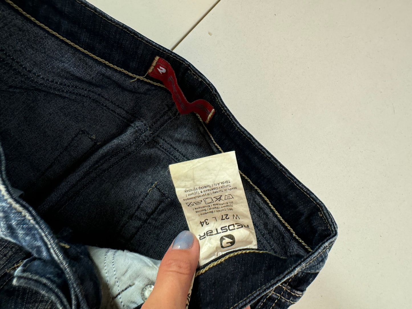 Lågmidjade jeans–stl: S