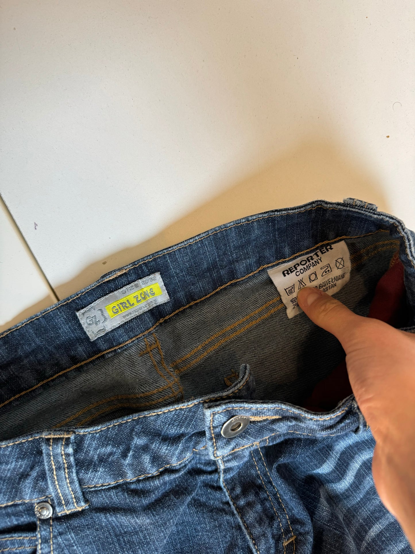 Lågmidjade jeans–stl: XS