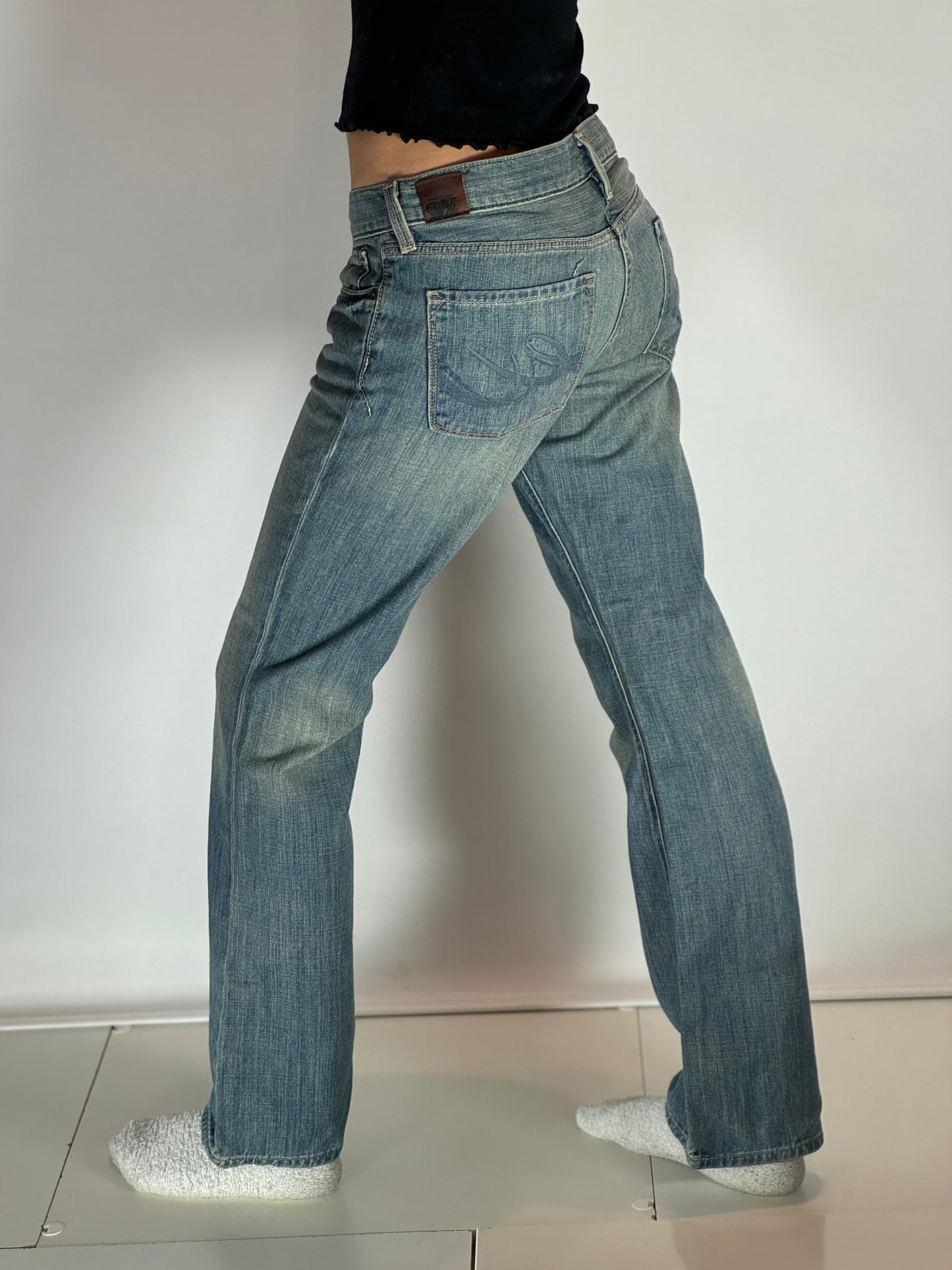 Lågmidjade jeans–stl: S