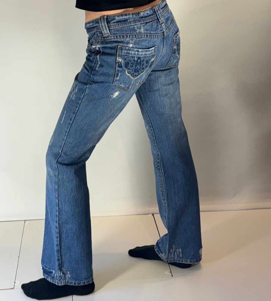 Lågmidjade jeans–stl: S