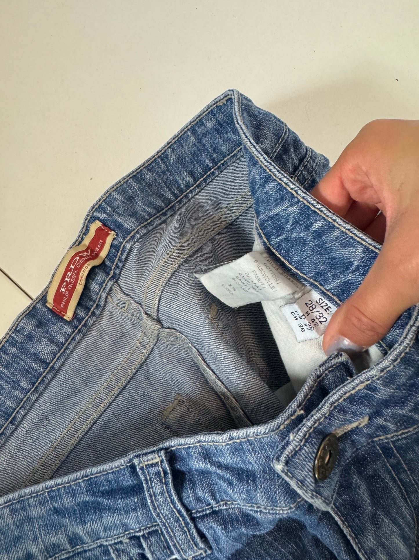 Lågmidjade jeans–stl: S